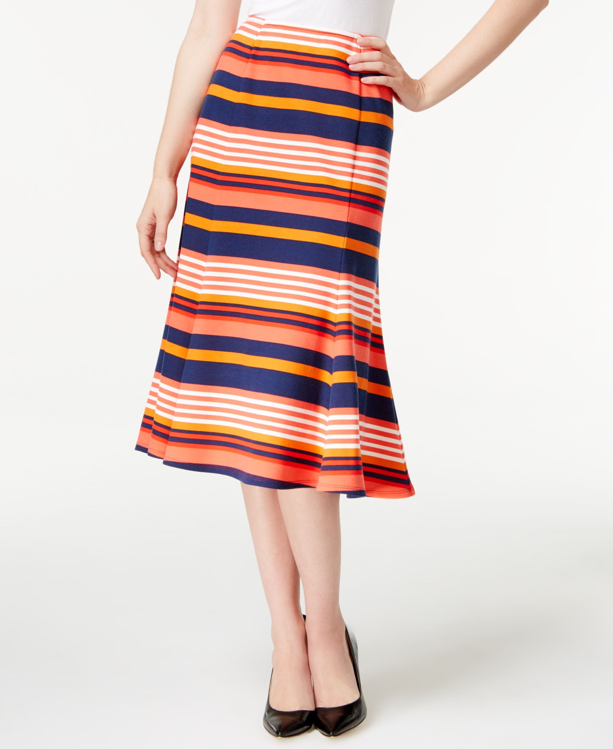 NY Collection A-Line Midi Modern Skirt