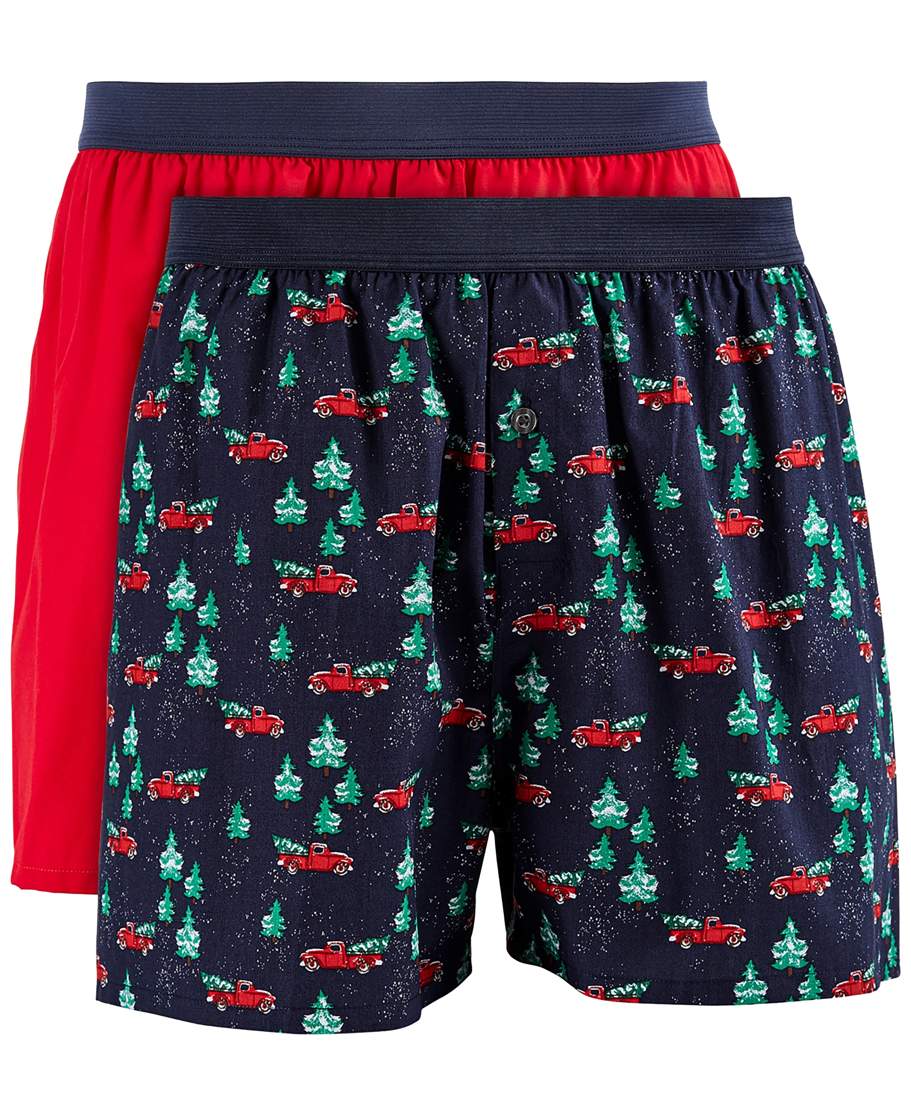 Men's 2-pk. Patterned & Solid Boxer Premium Shorts