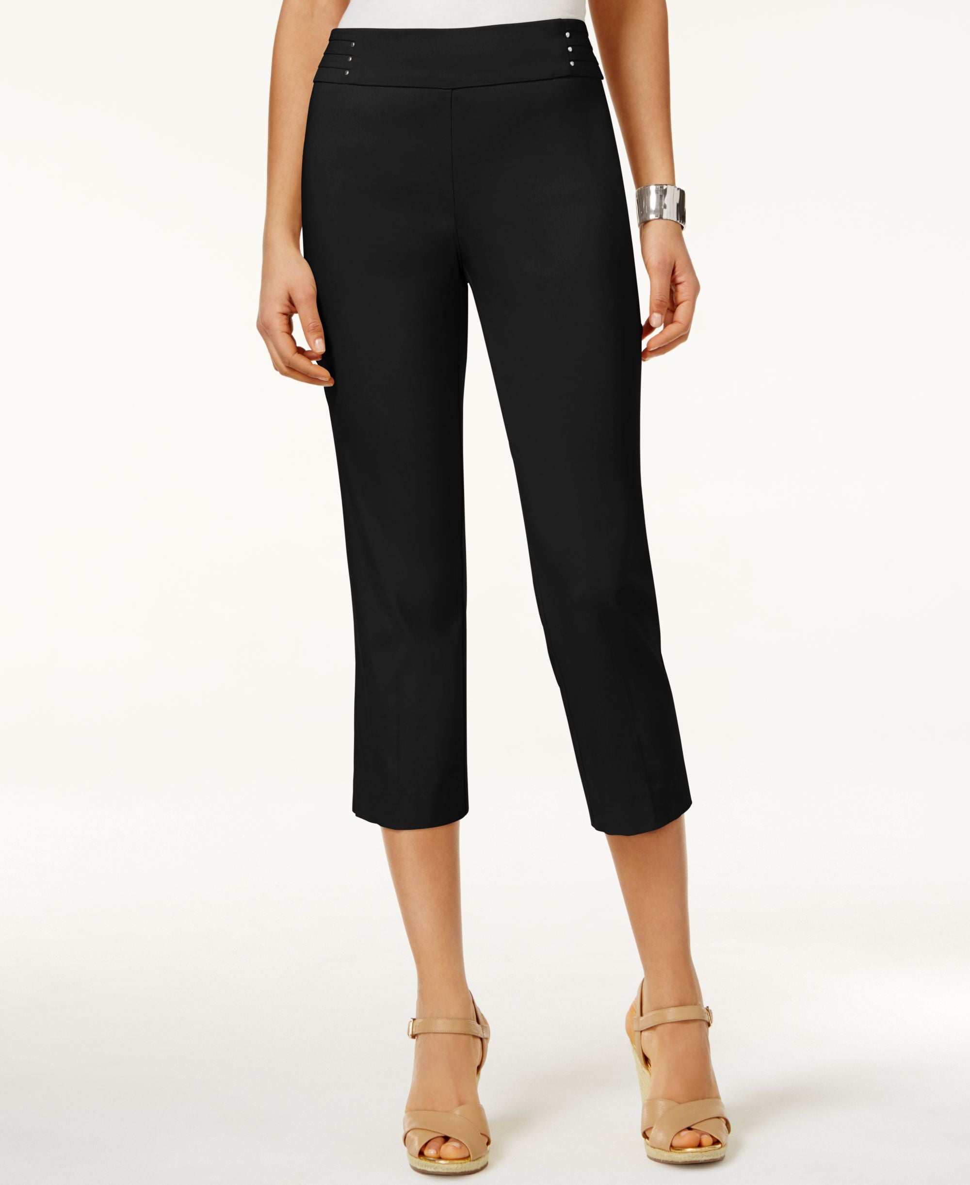 JM Collection Embellished Comfort-Waist Capri-Length Signature Pants