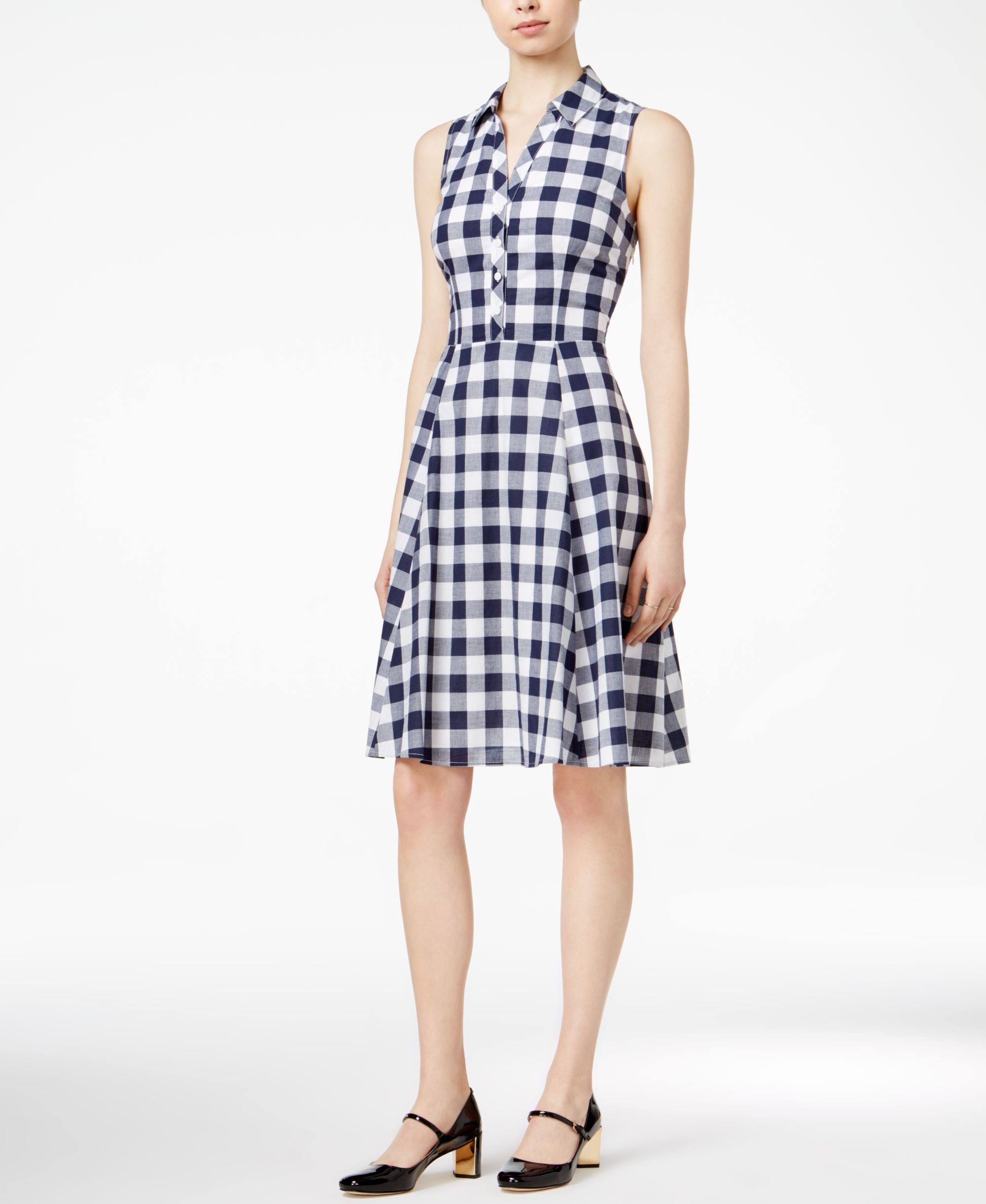 Maison Jules Cotton Gingham Shirtdress