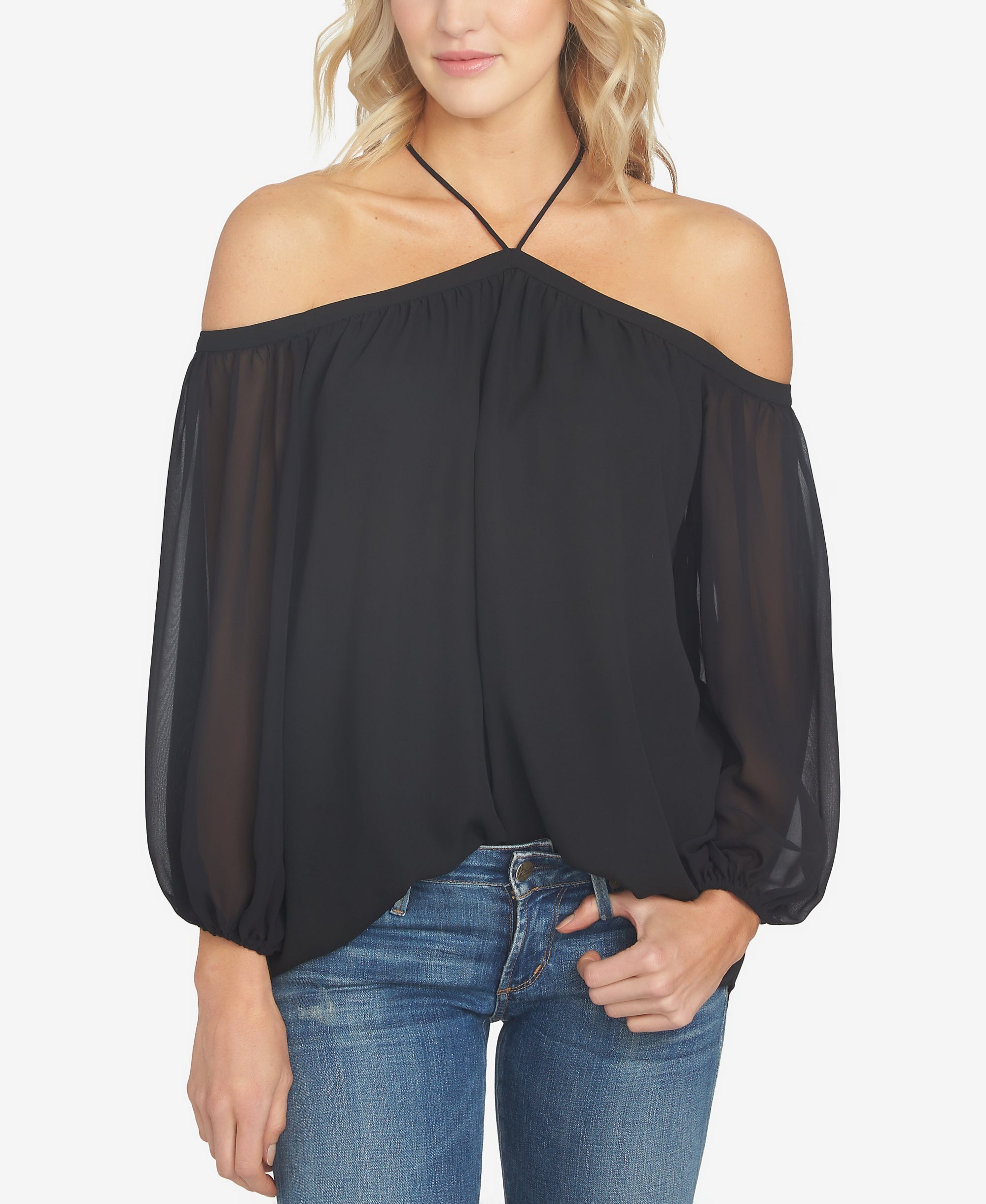 Women's Off-The-Shoulder Halter Neck Signature Blouse