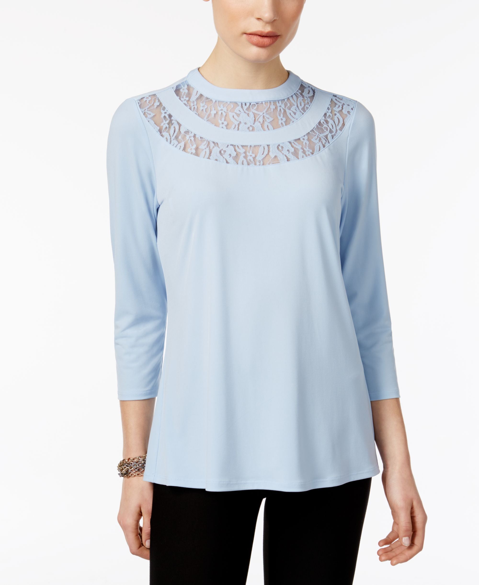 Ny Collection Lace Trim Premium Top