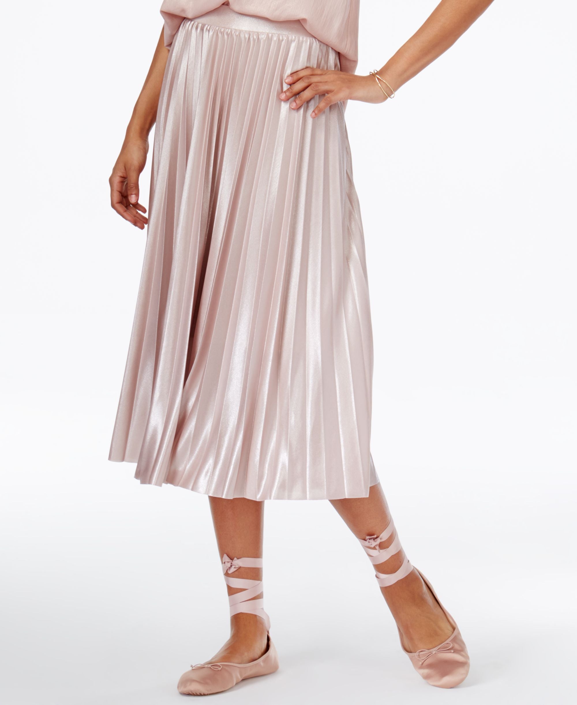Rachel Rachel Roy Pleated Lame Modern Skirt