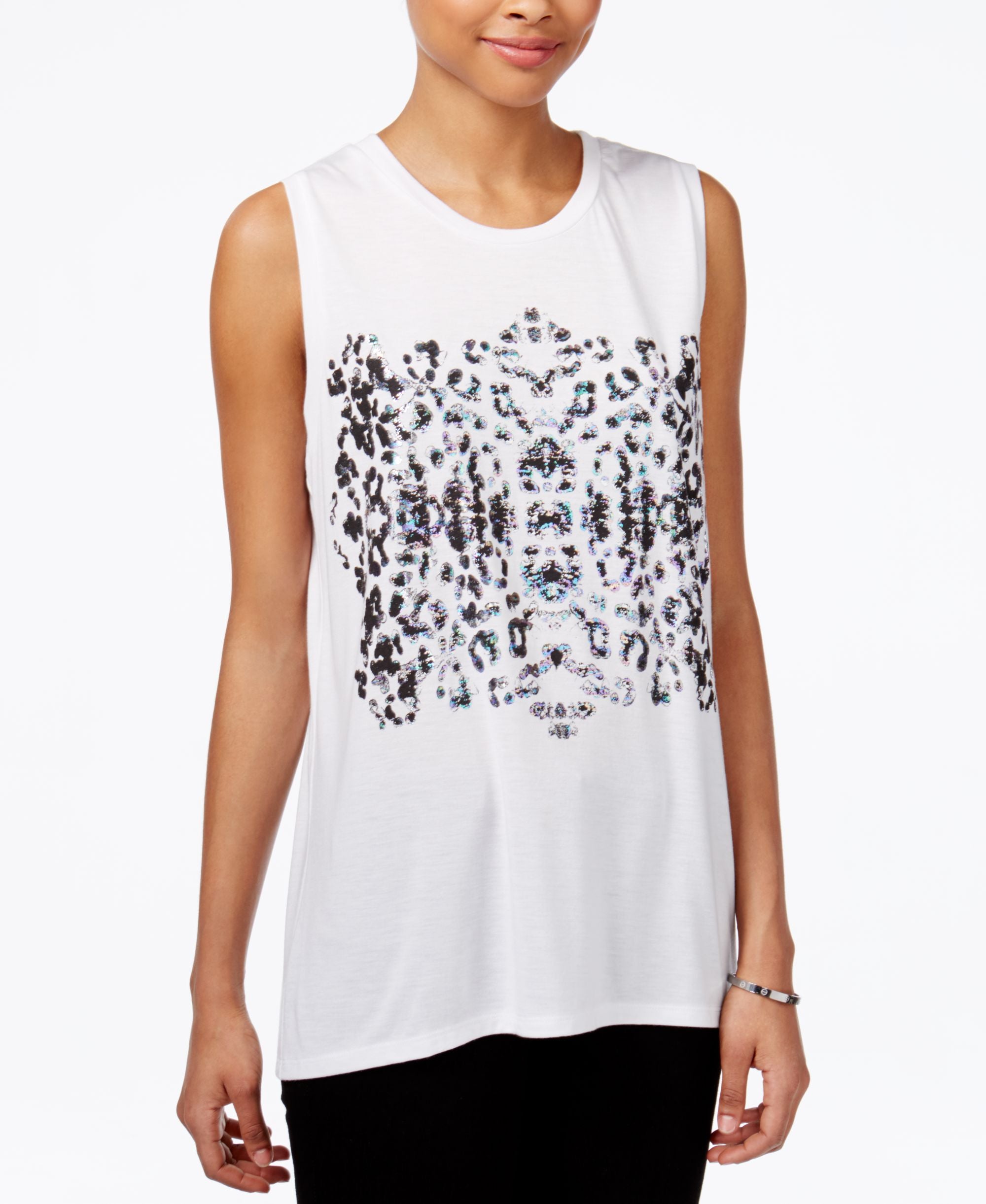 Rachel Rachel Roy Graphic Muscle T-Modern Shirt