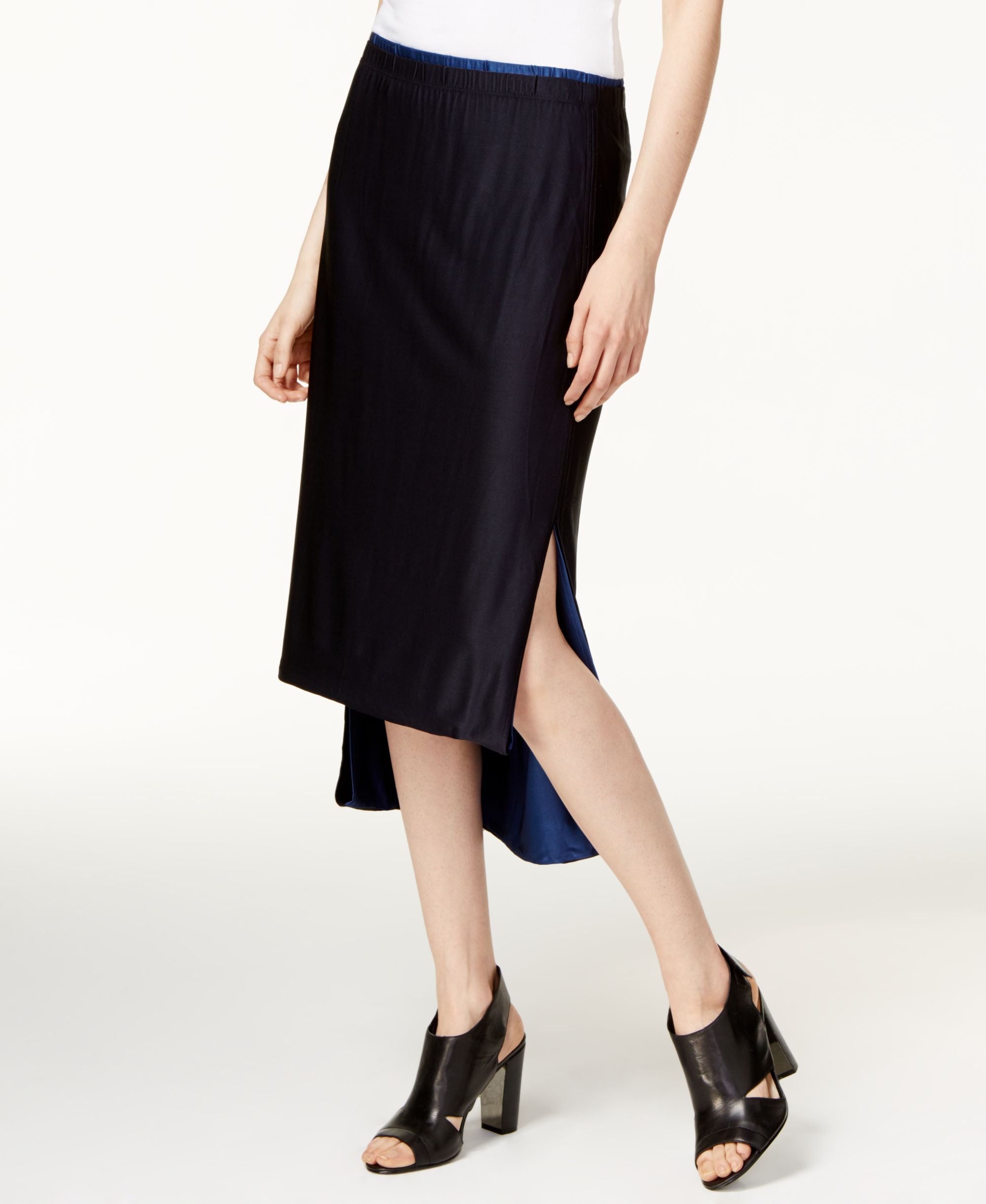 DKNY Reversible High Low Midi Modern Skirt