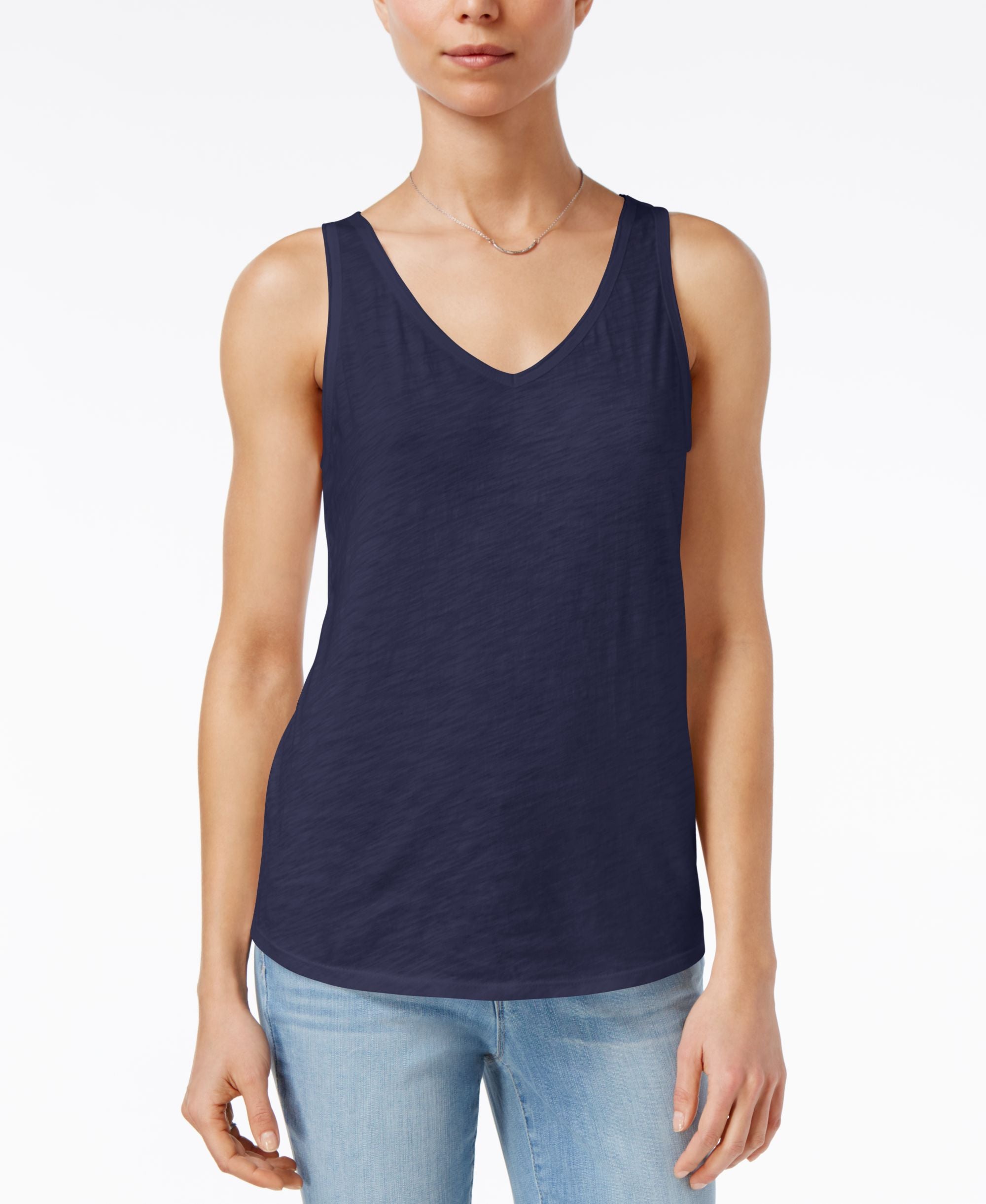 Maison Jules Cotton V Neck Tank Premium Top