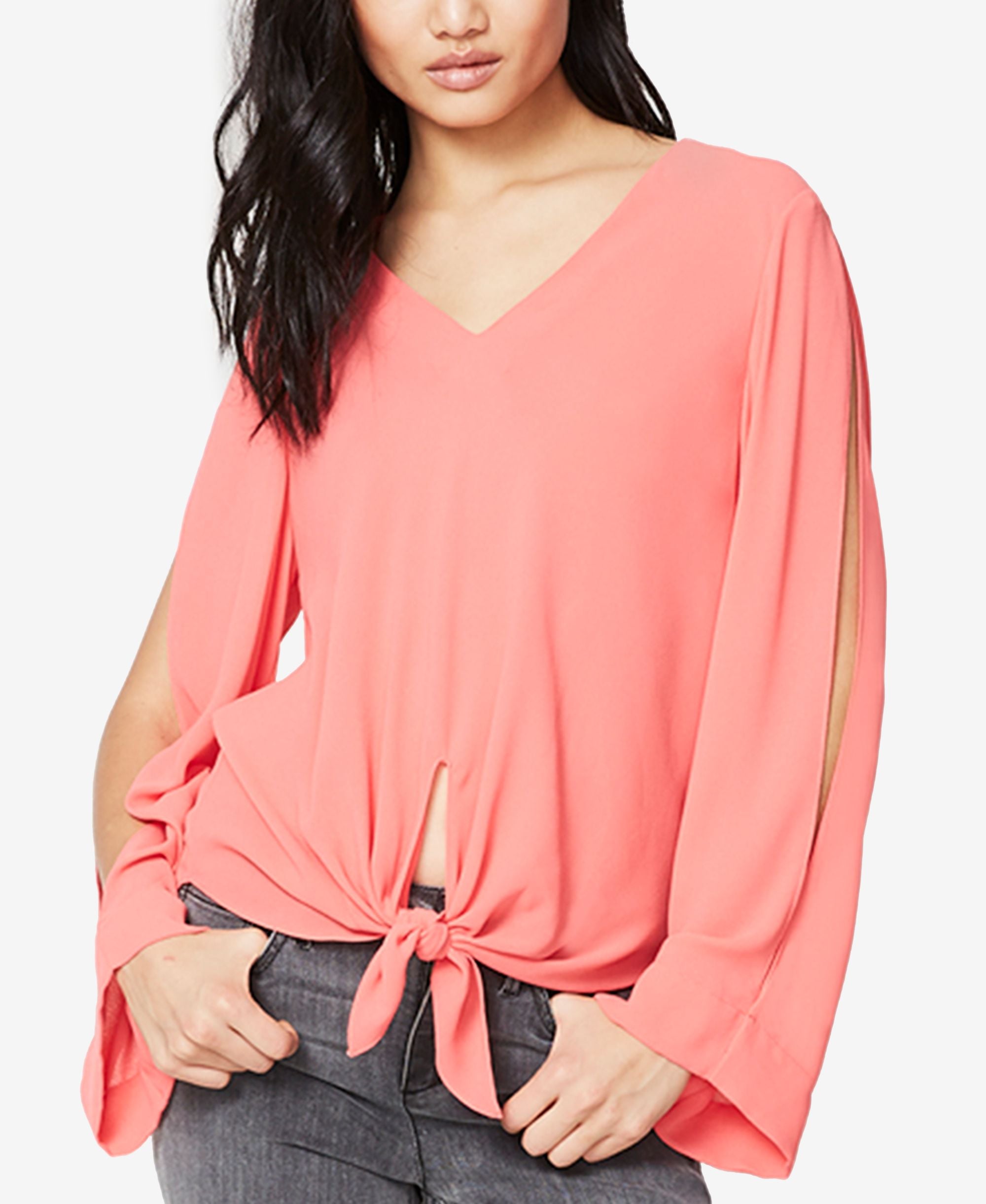 Rachel Rachel Roy Tie Front Cold Shoulder Signature Blouse