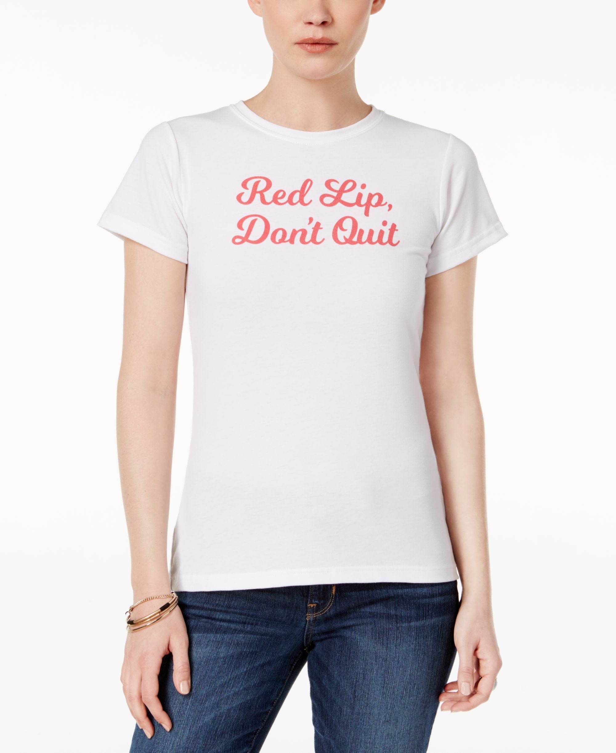 Kid Dangerous Cotton Red Lip Dont Quit Graphic T-Modern Shirt
