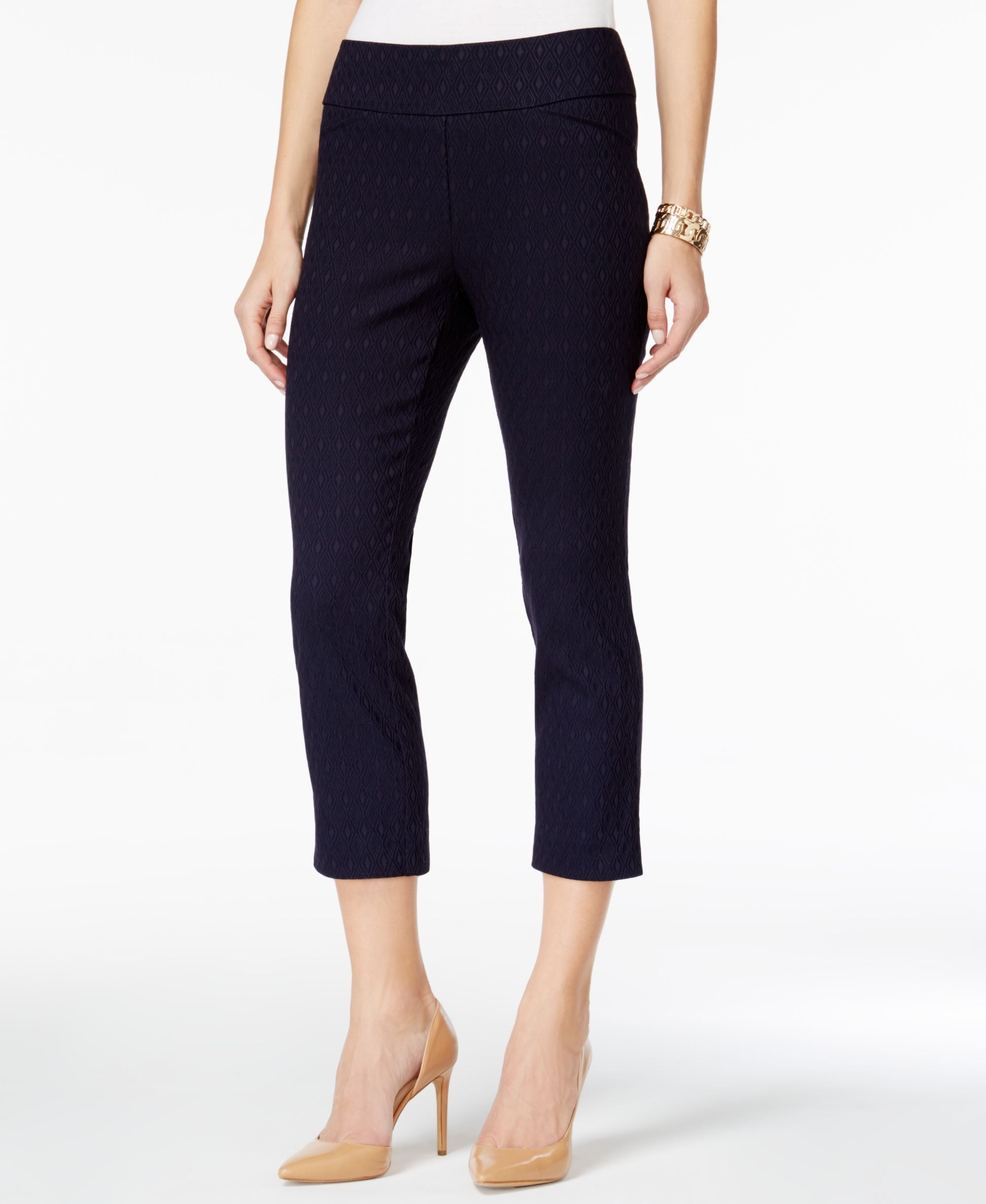 Charter Club Cambridge Jacquard Capri-Length Signature Pants