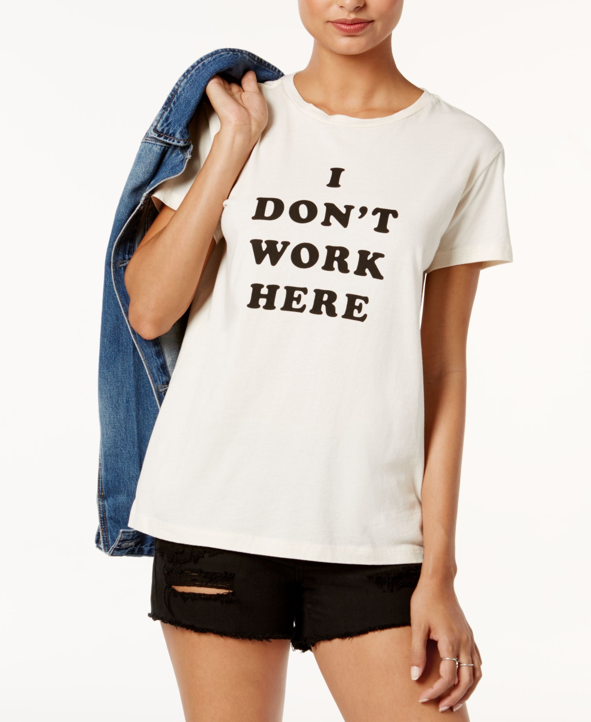 Ban.do Cotton I Dont Work Here Graphic T-Modern Shirt