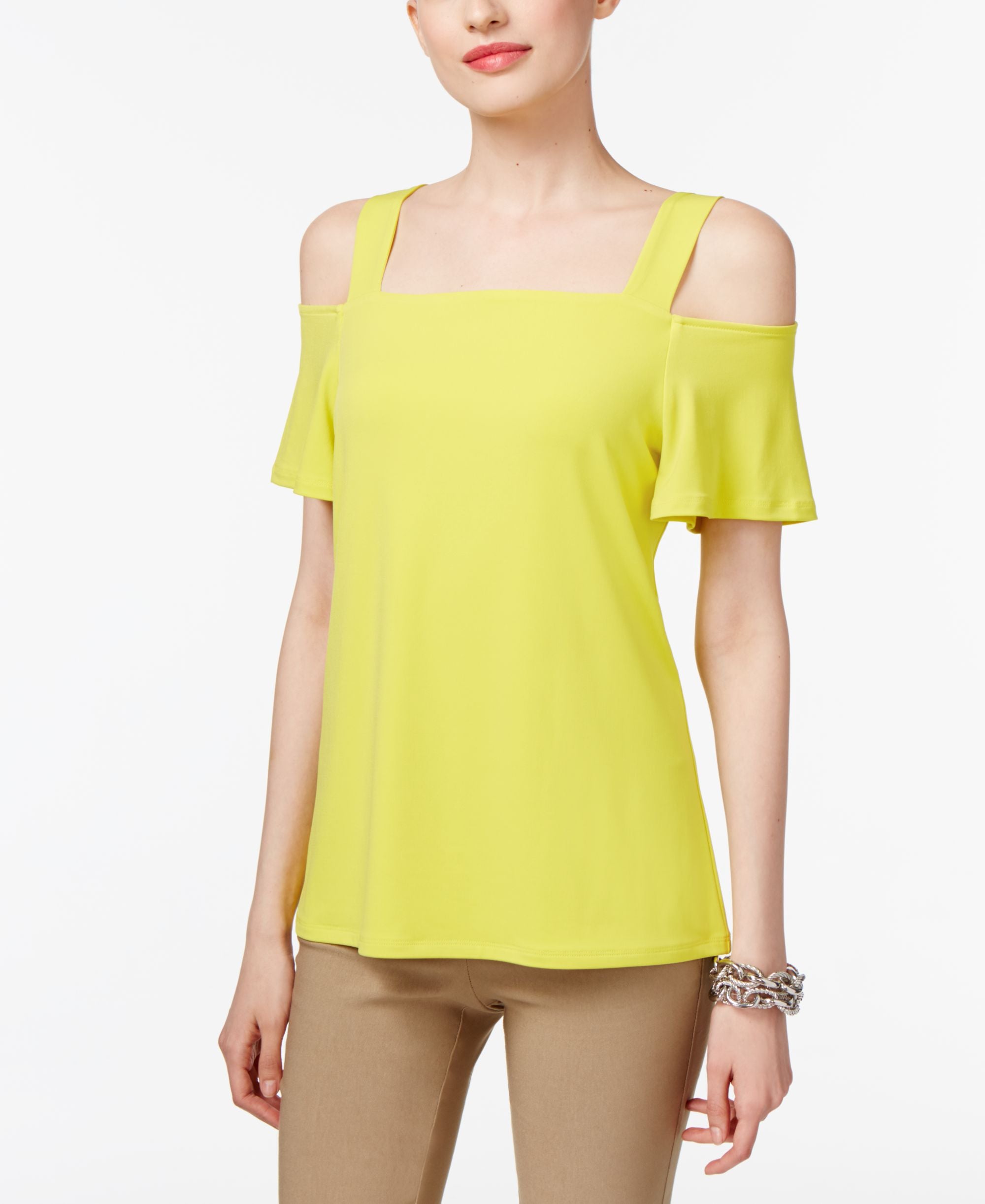 INC International Concepts Popsicle Cold Shoulder Premium Top