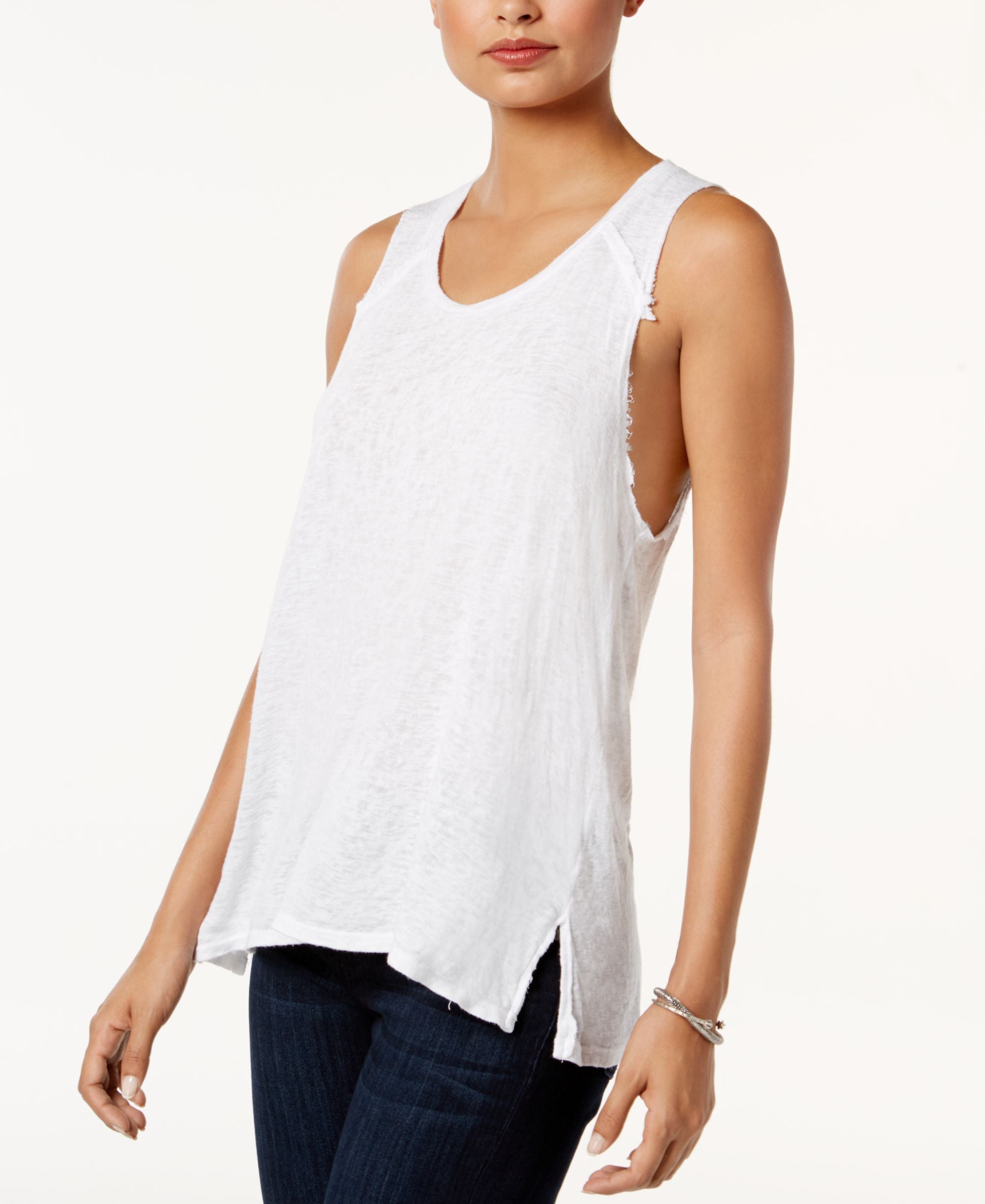 Project Social T James Raw Edge Cotton Tank Premium Top