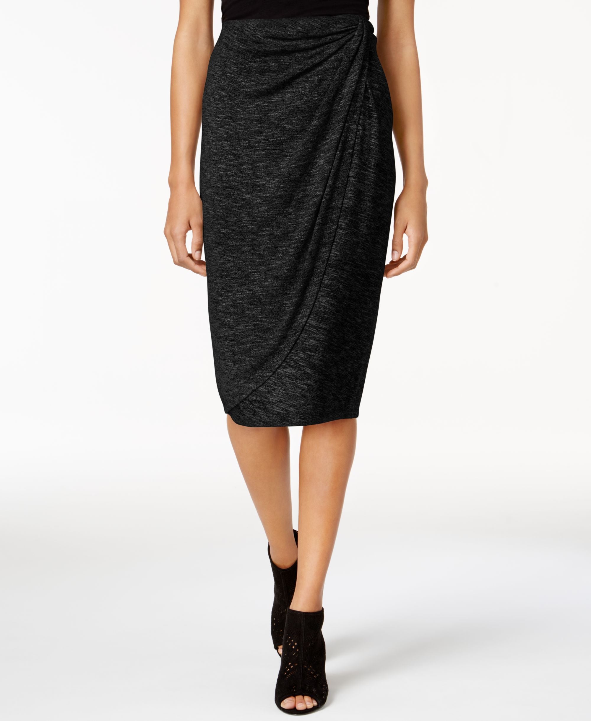 Draped Faux-Wrap Modern Skirt