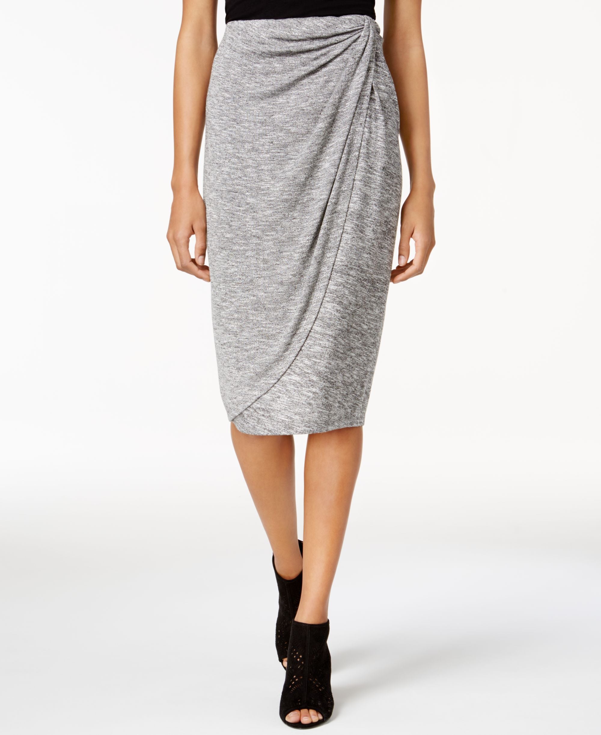 Draped Faux-Wrap Modern Skirt