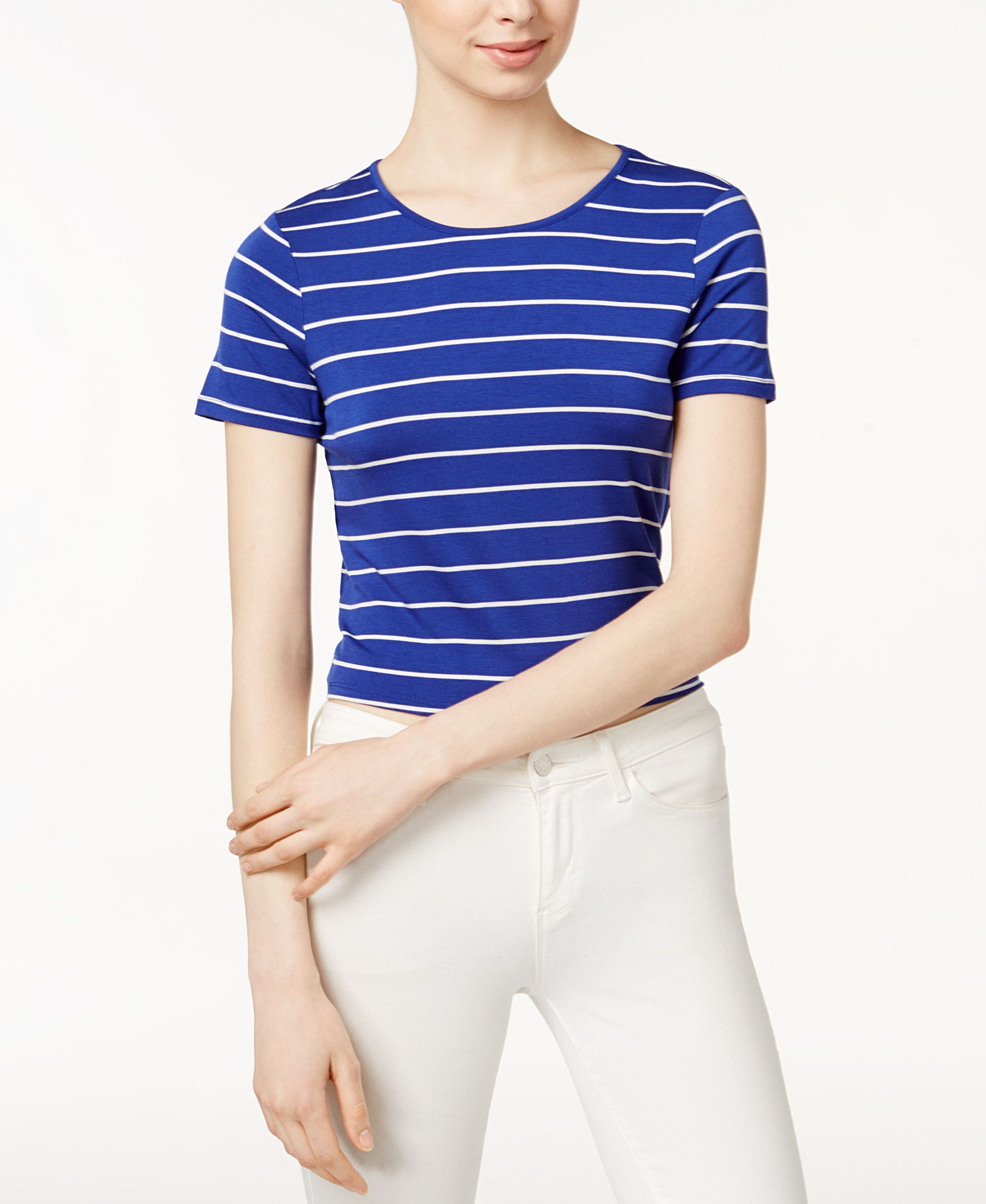 Kensie Striped Tie Detail Premium Top