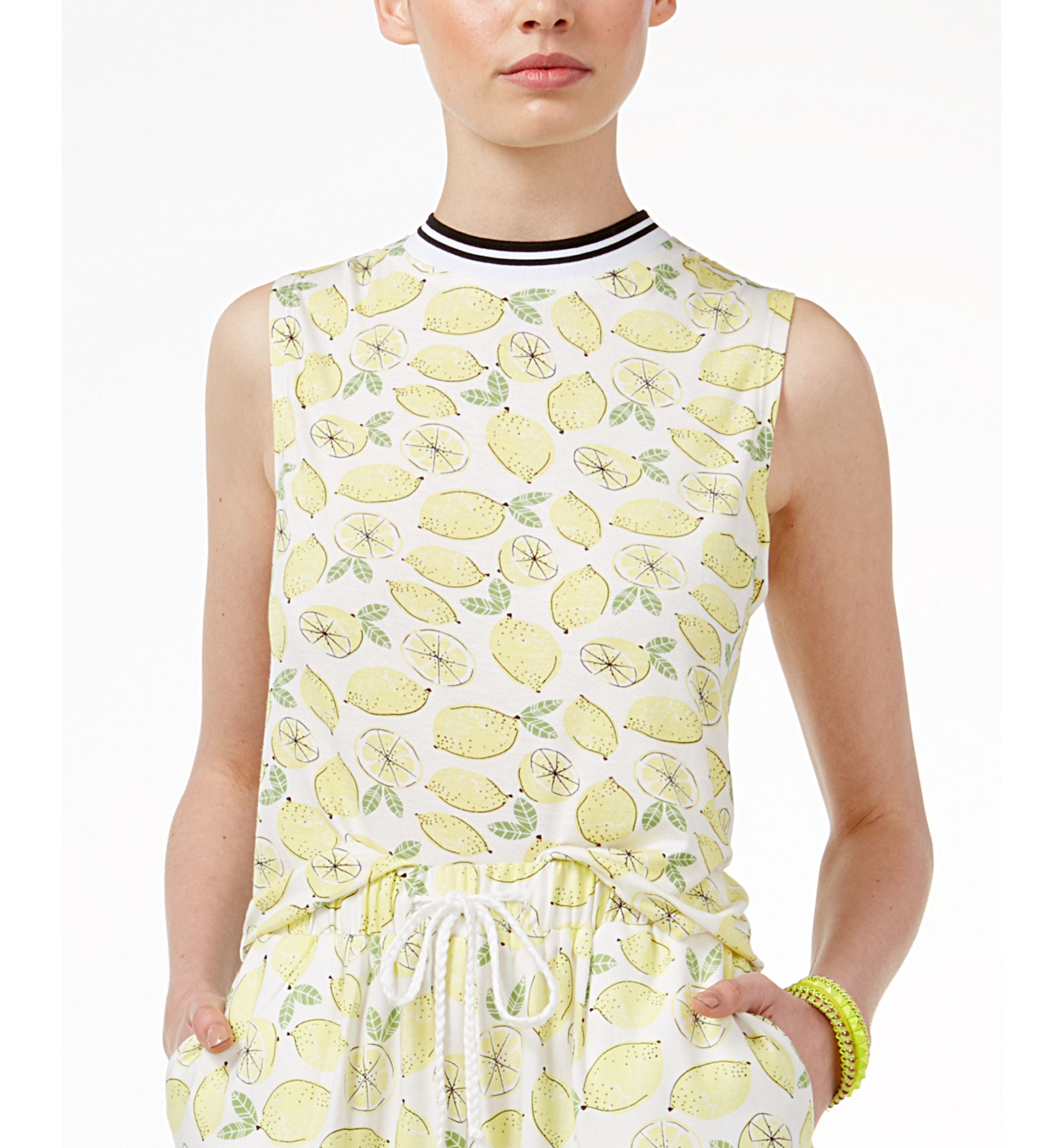 The Edit By Seventeens Printed Crop Tank Premium Top