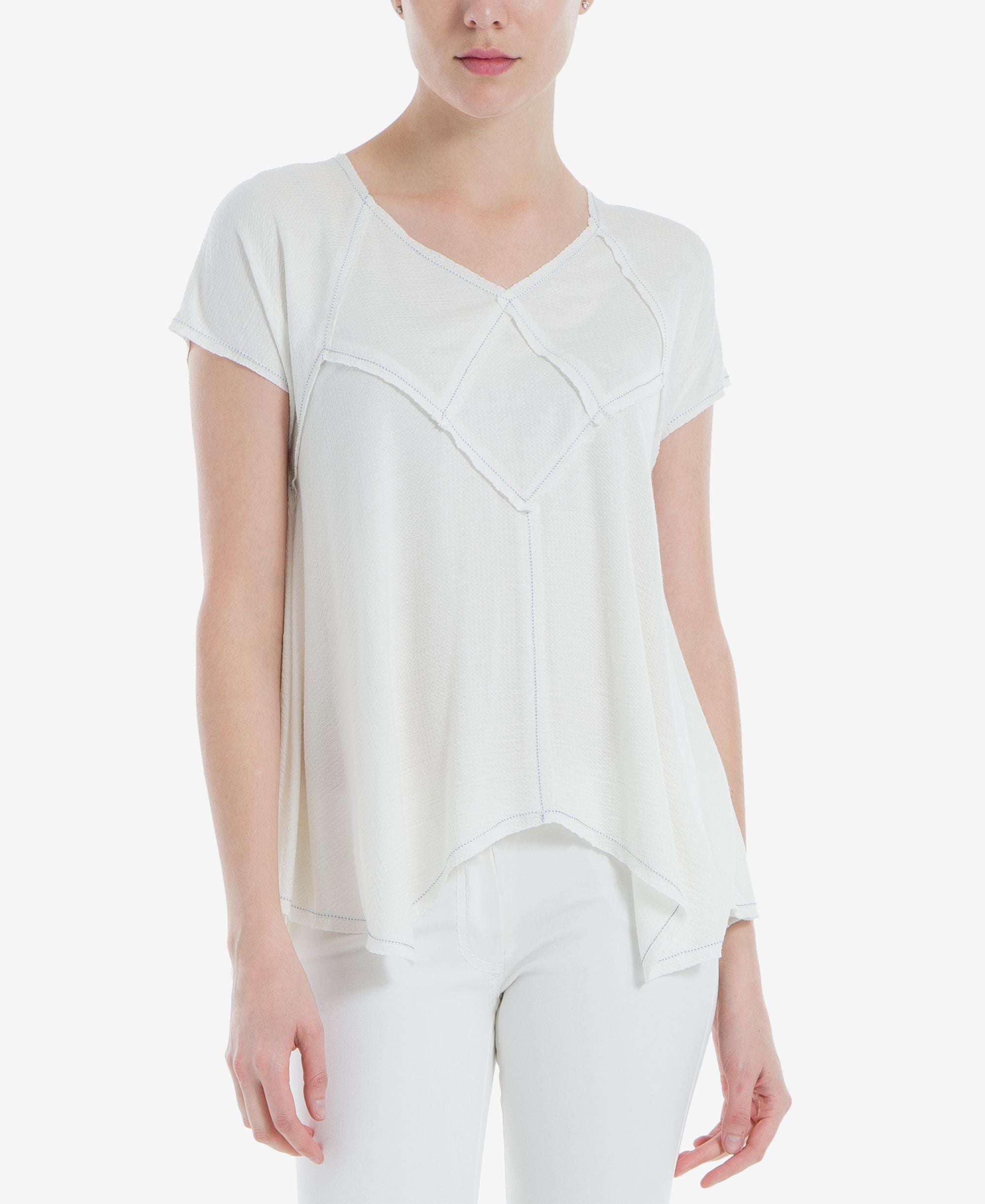 Max Studio London Textured Asymmetrical Premium Top