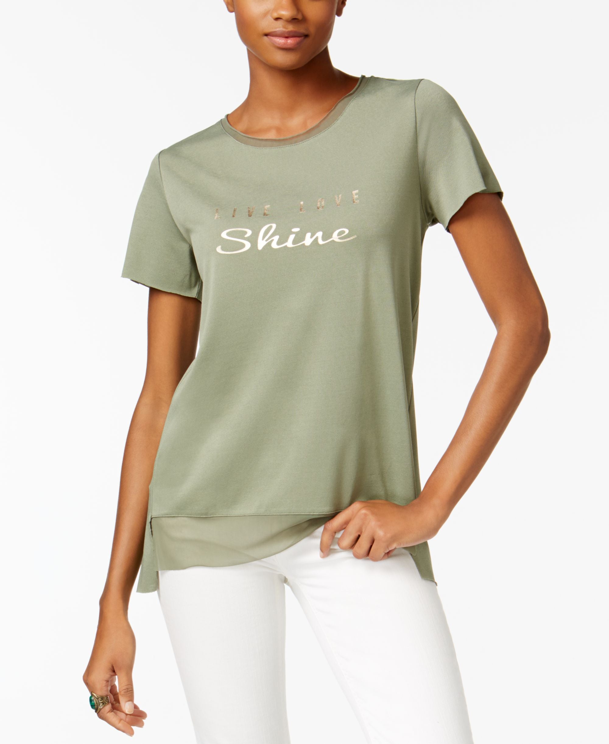 Jamie Layla Graphic Chiffon Trim Premium Top
