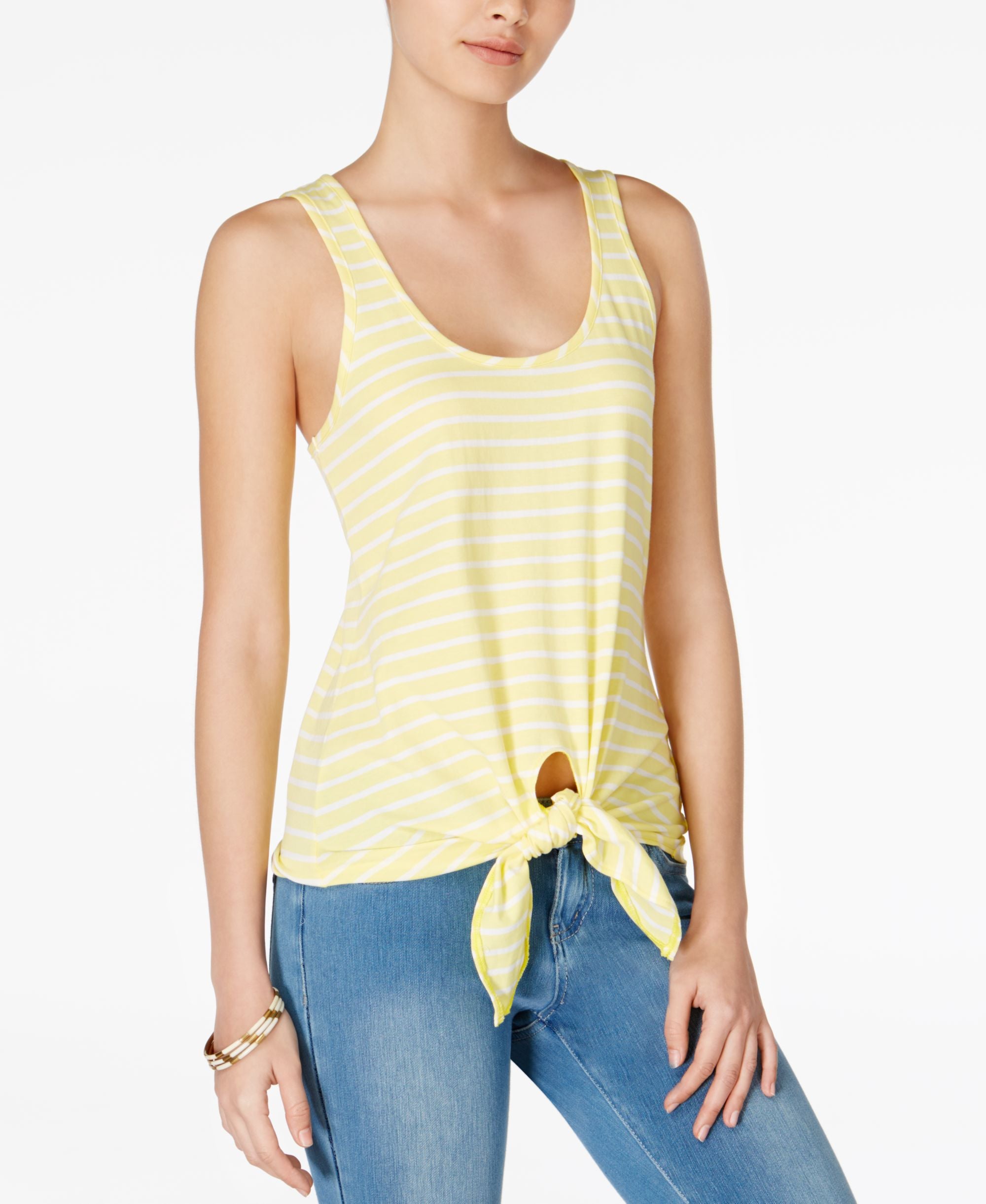 Maison Jules Cotton Tie Hem Tank Premium Top