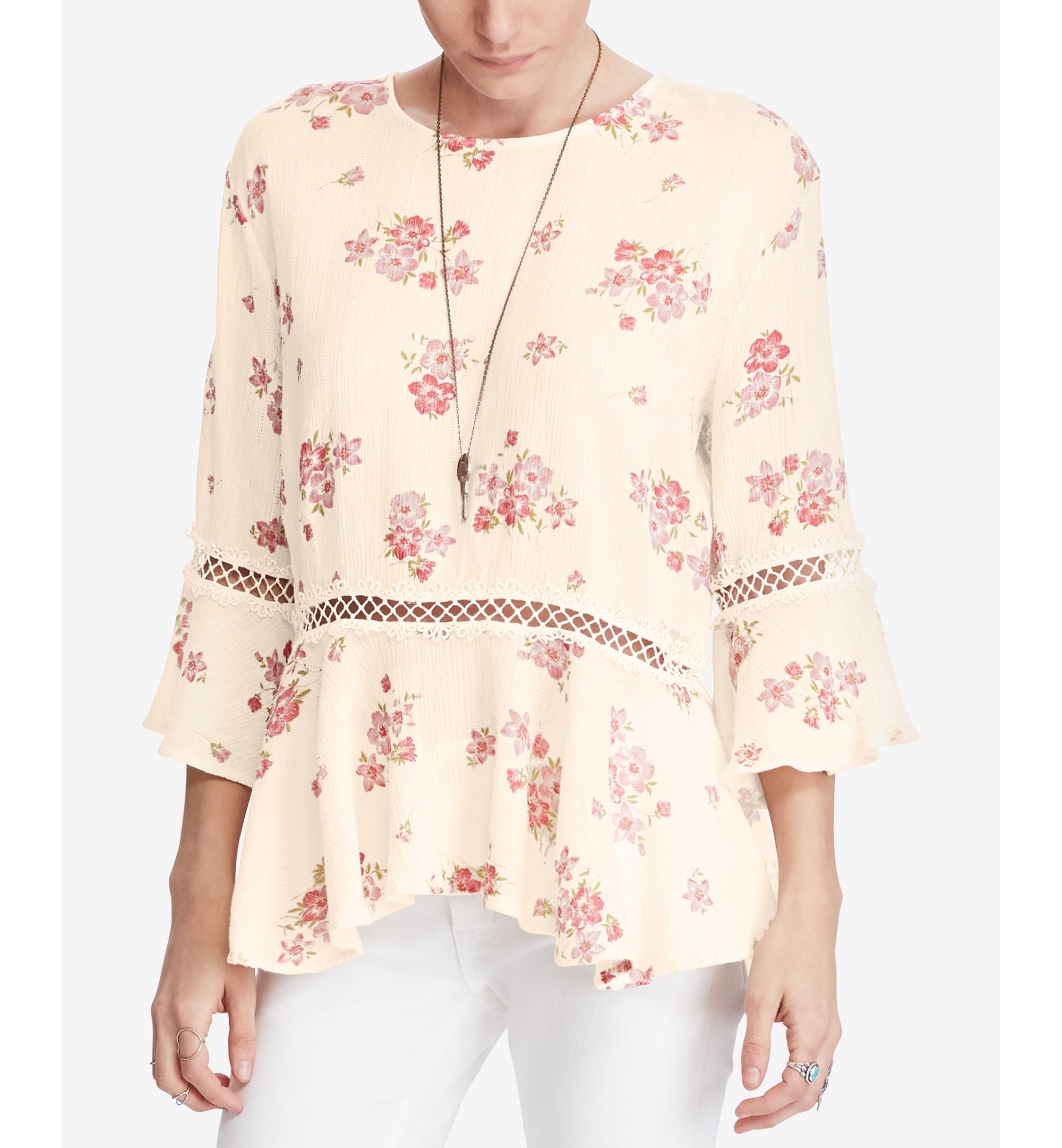 Denim Supply Ralph Lauren Cotton Floral Print Signature Blouse