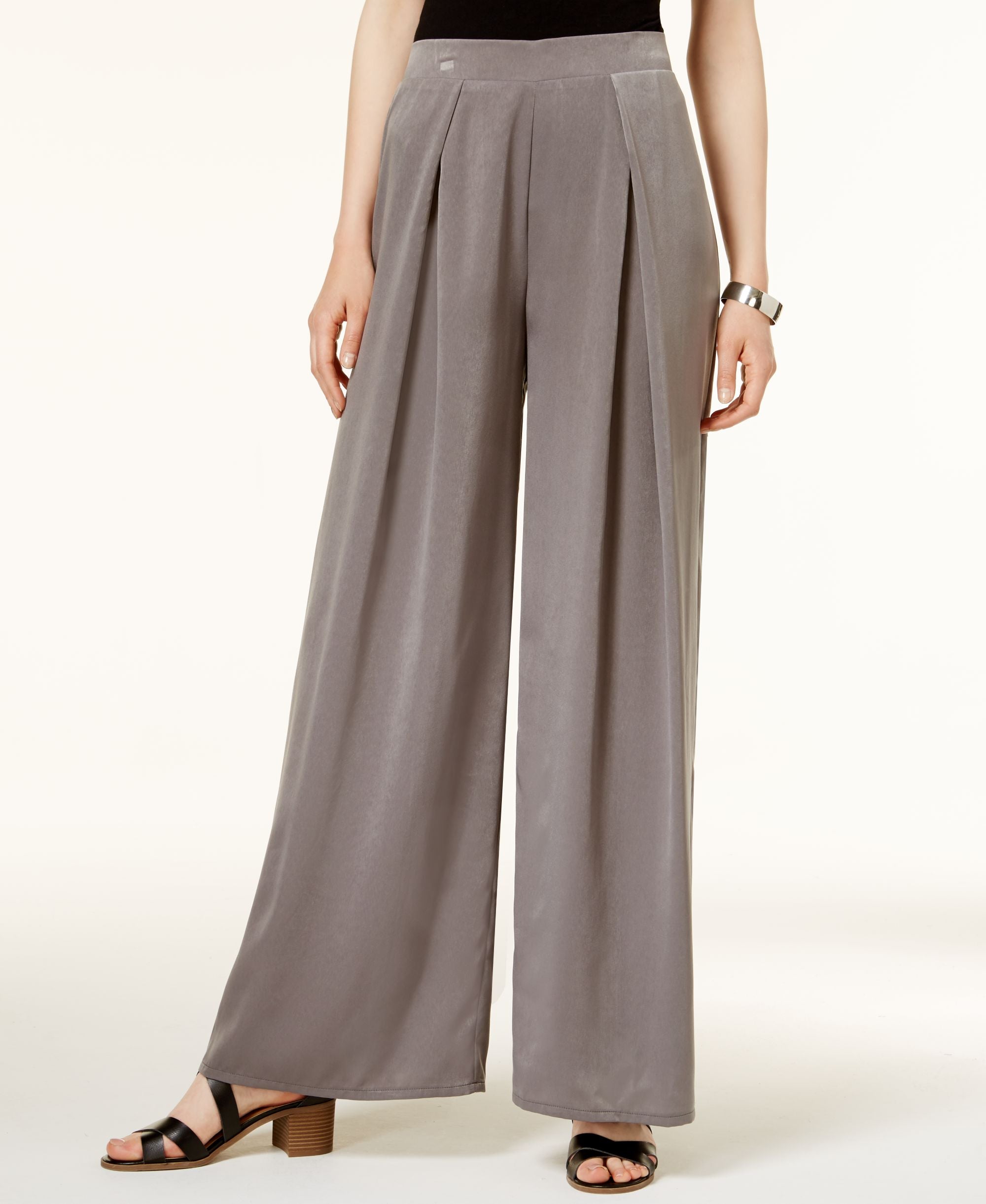 BAR III Pleated Wide-Leg Soft Signature Pants