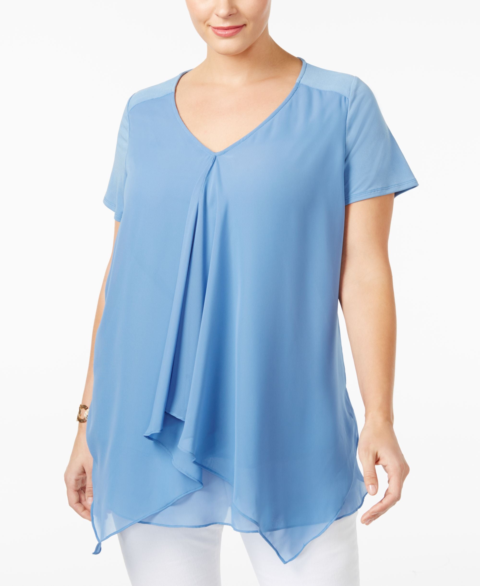 NY Collection Plus Size Layered Look Premium Top