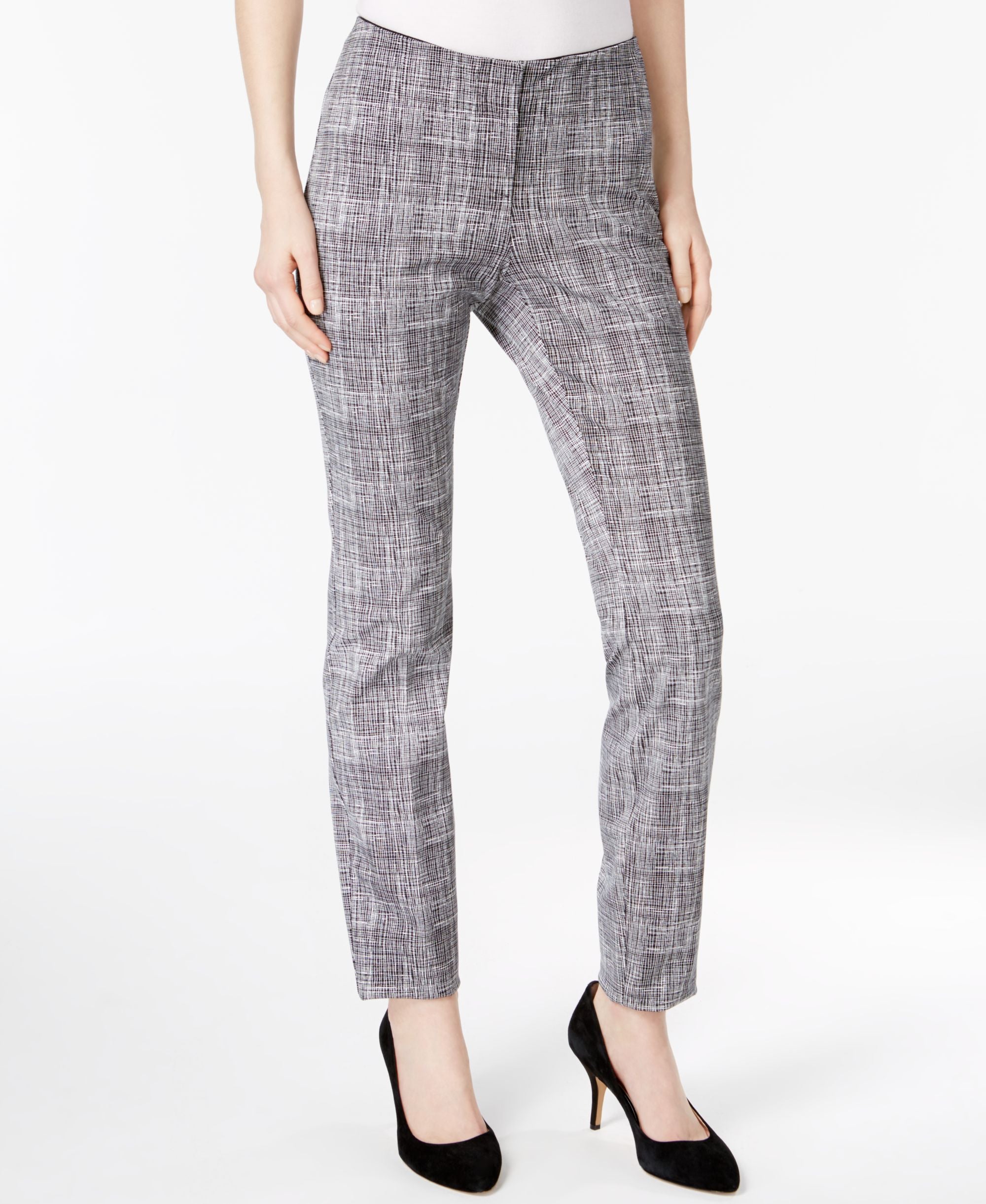 Petite Printed Skinny-Fit Signature Pants