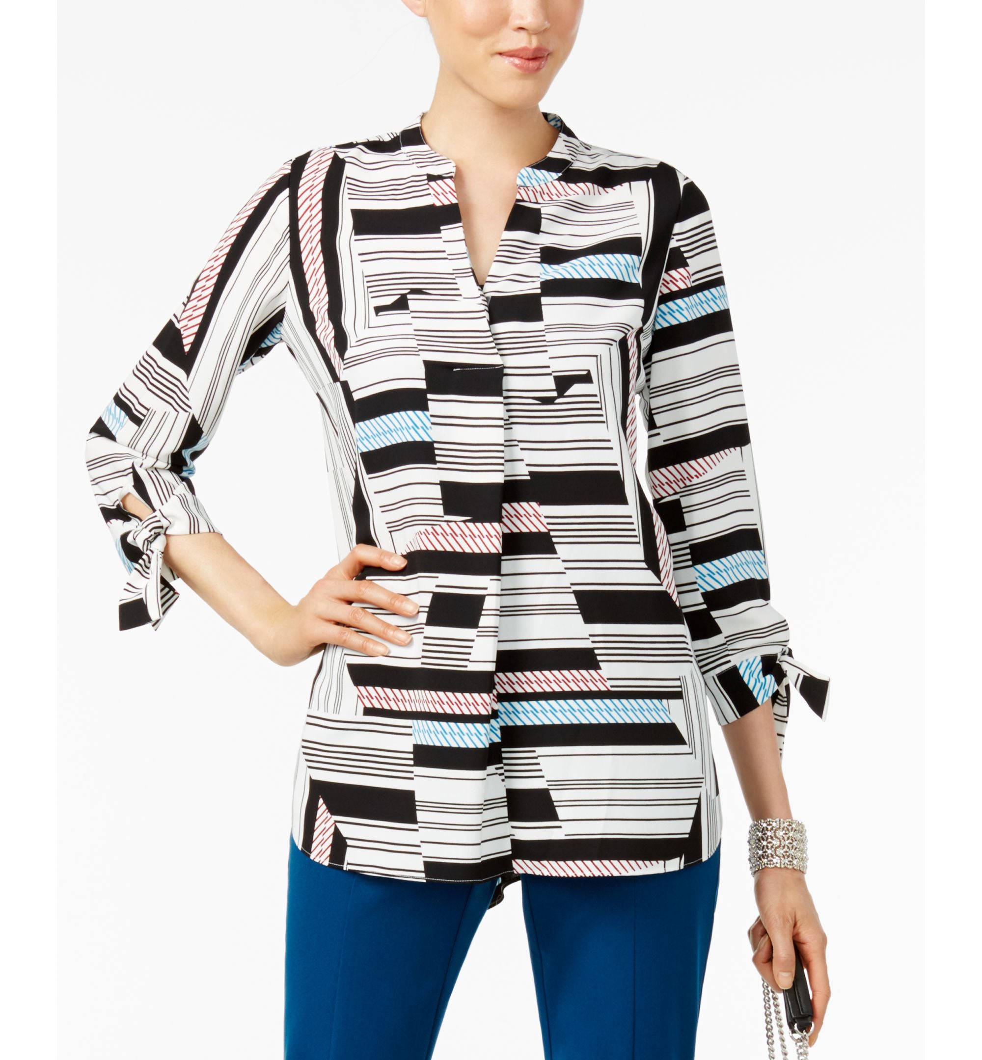 Alfani Tie Sleeve Premium Top