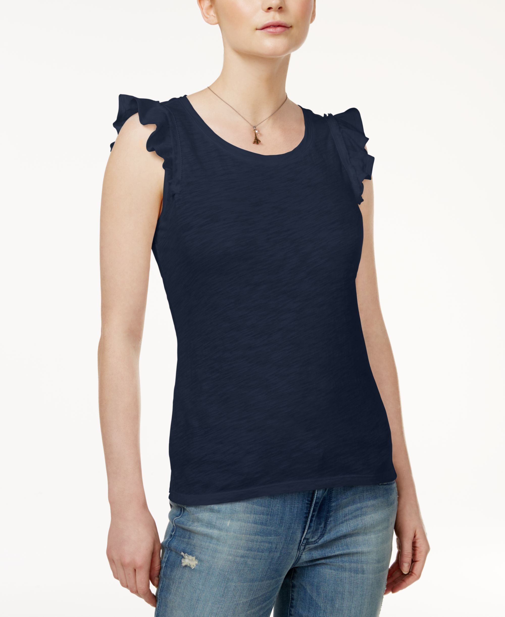 Maison Jules Cotton Flutter-Sleeve Premium Top