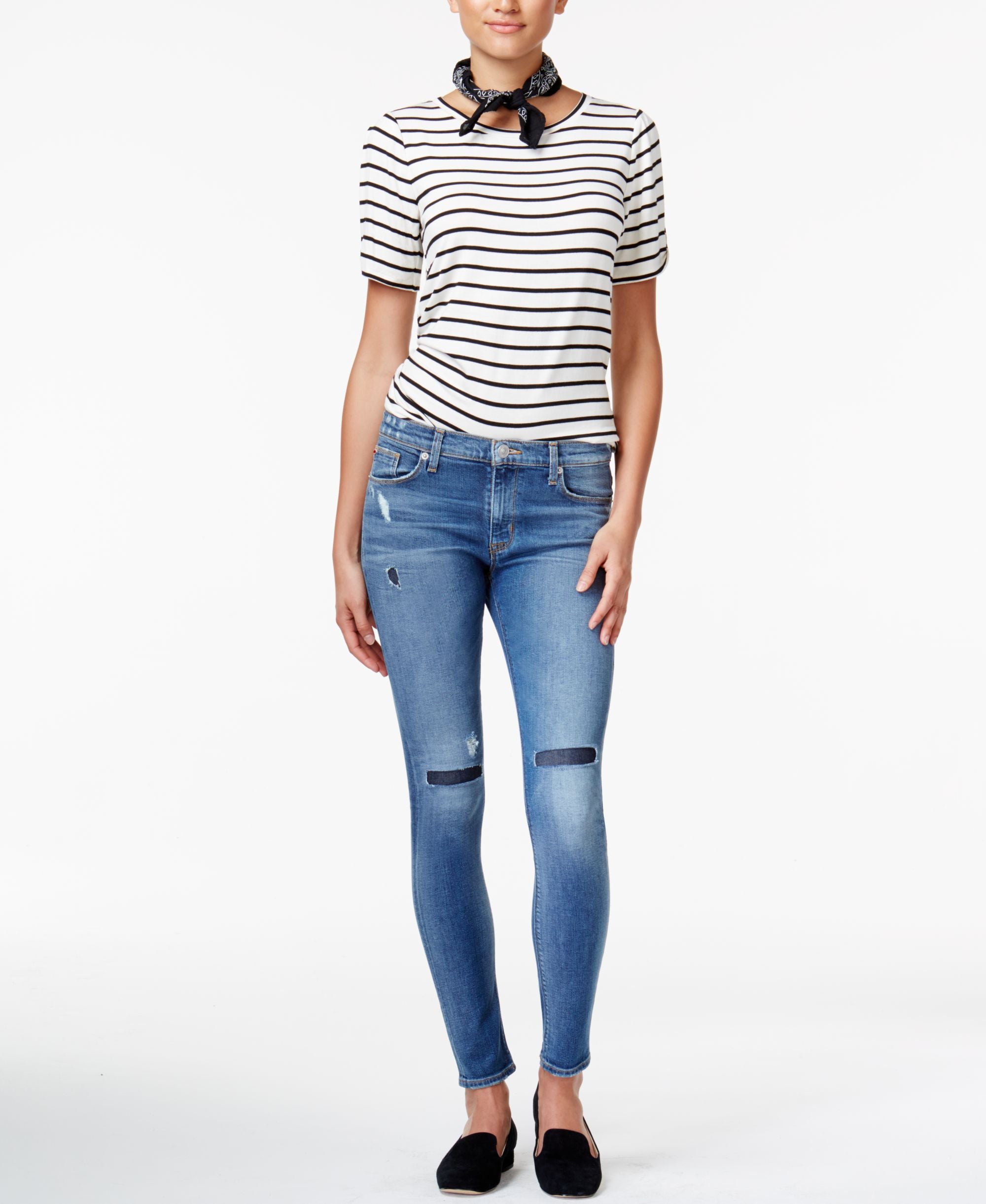 Hudson Nico Ripped Skinny-Fit Premium Jeans