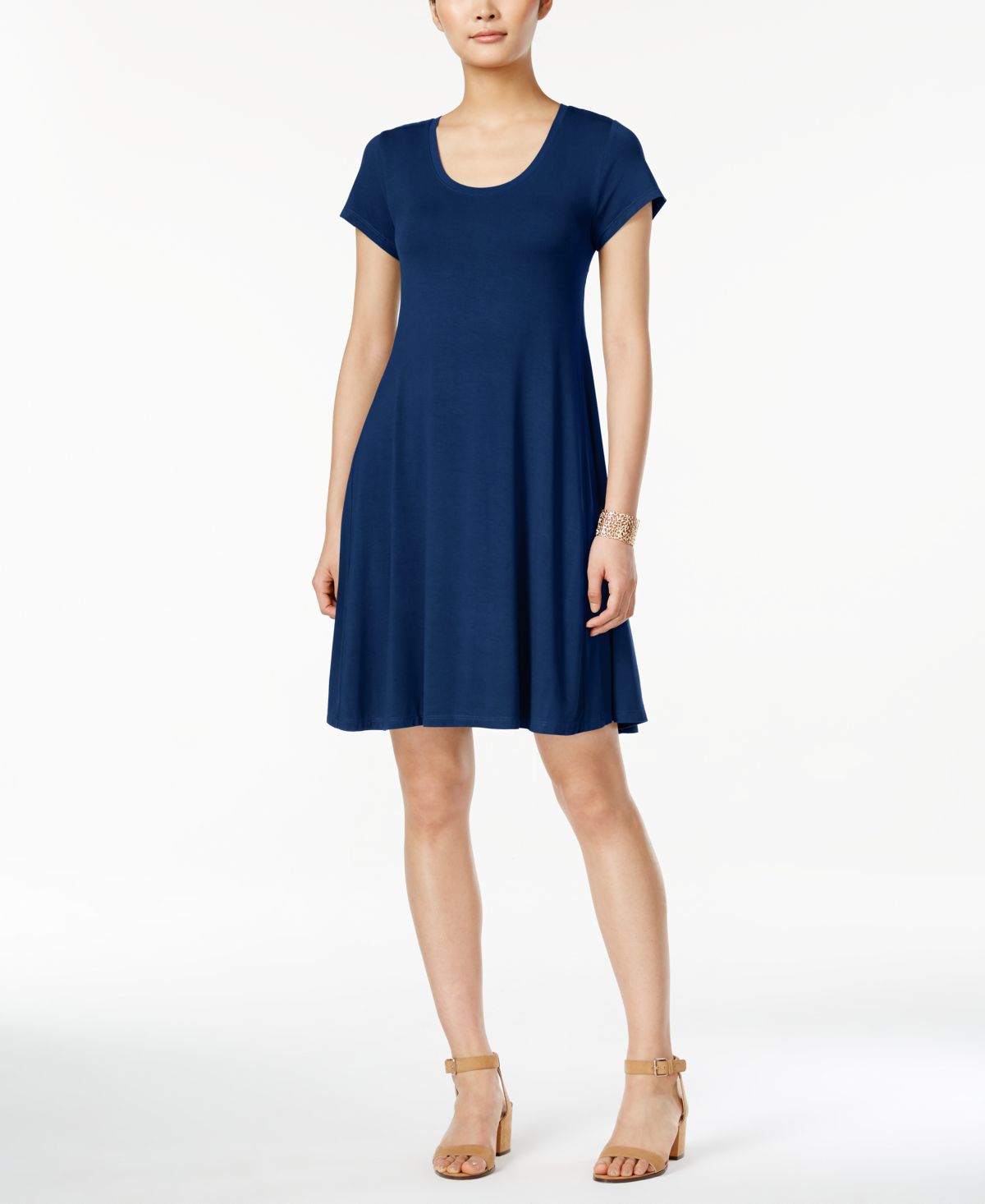 Style & Co Womens Short-Sleeve A-Line Dress