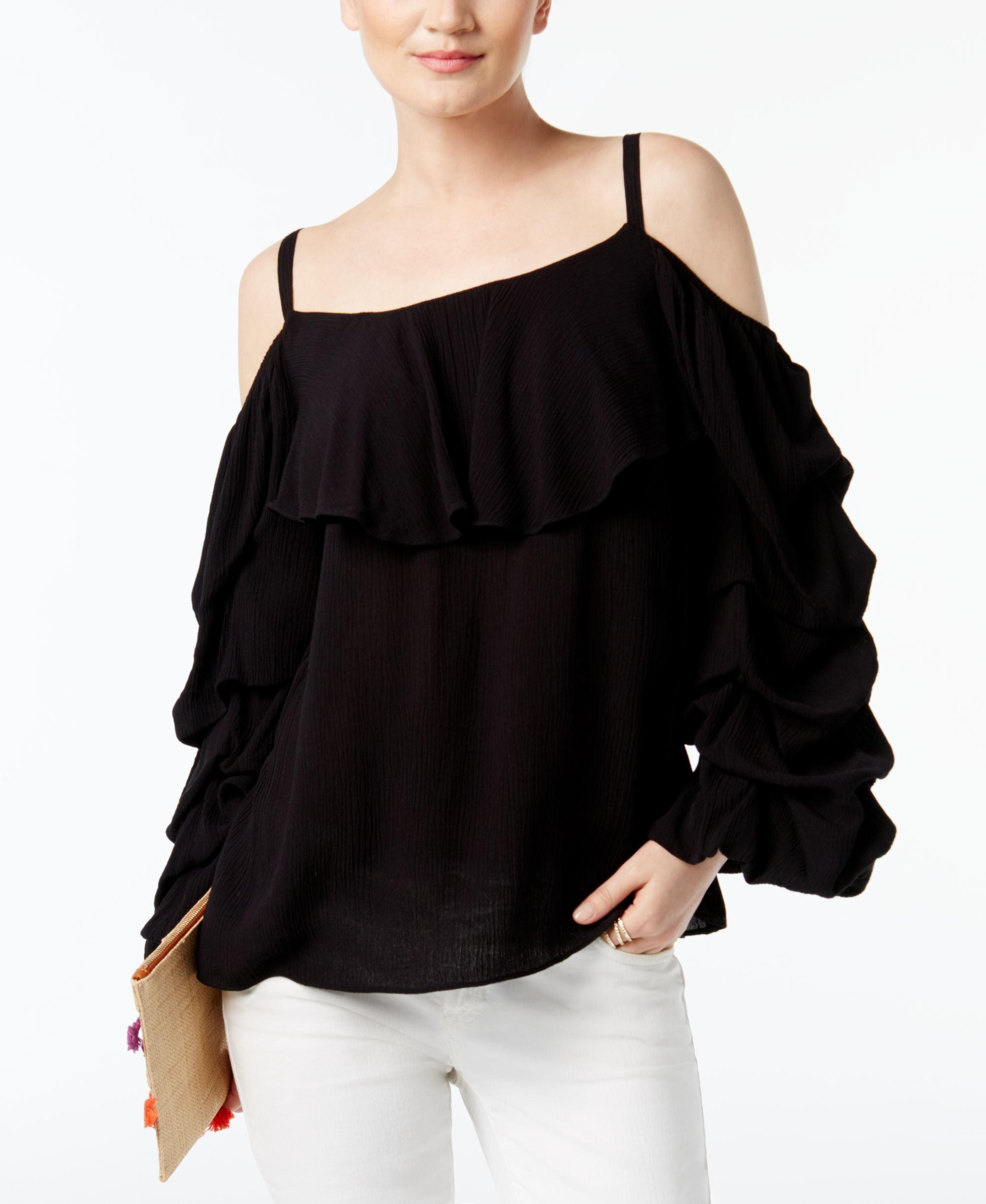 INC International Concepts Cold Shoulder Premium Top