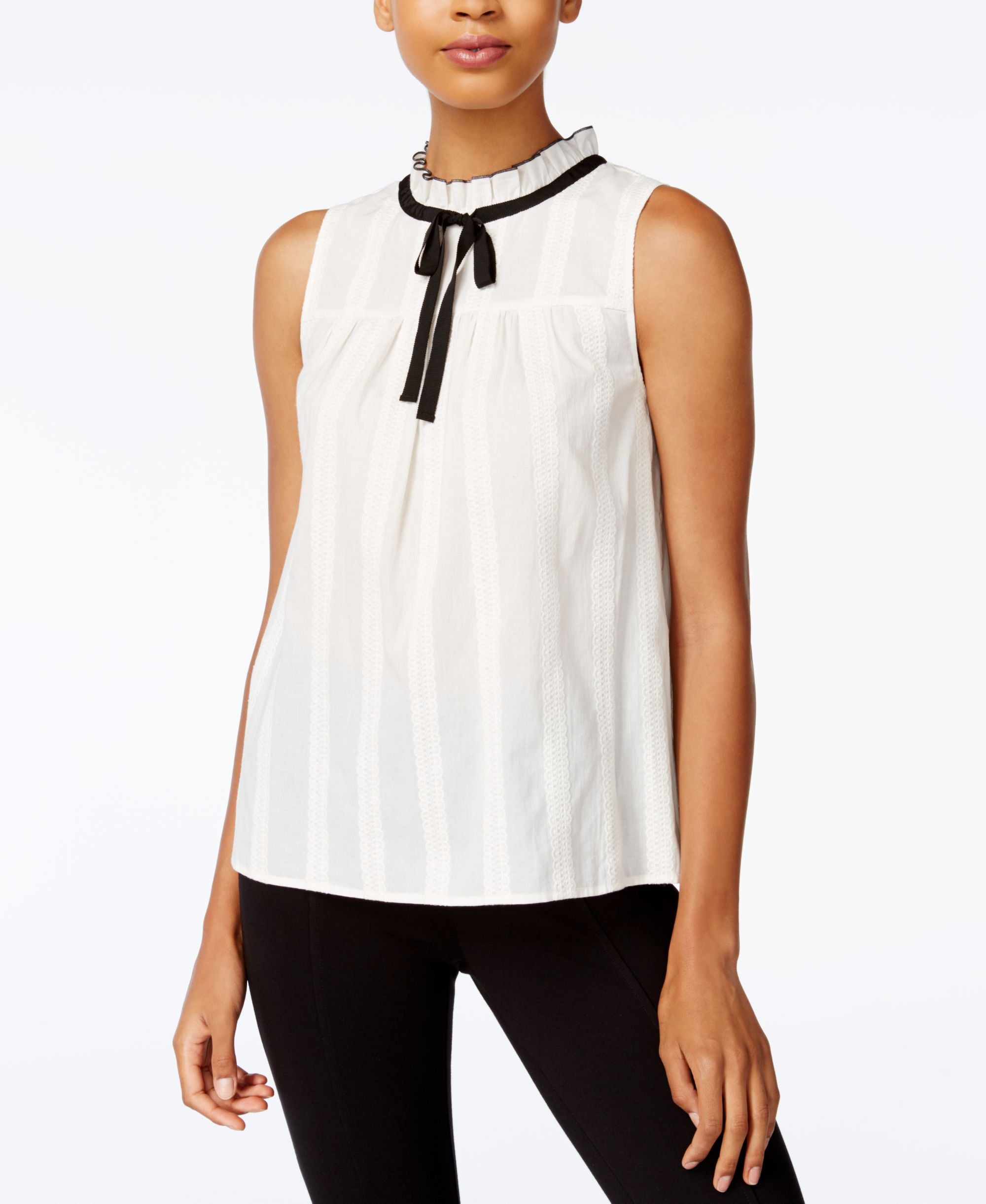 Kensie Ruffle Trim Babydoll Premium Top