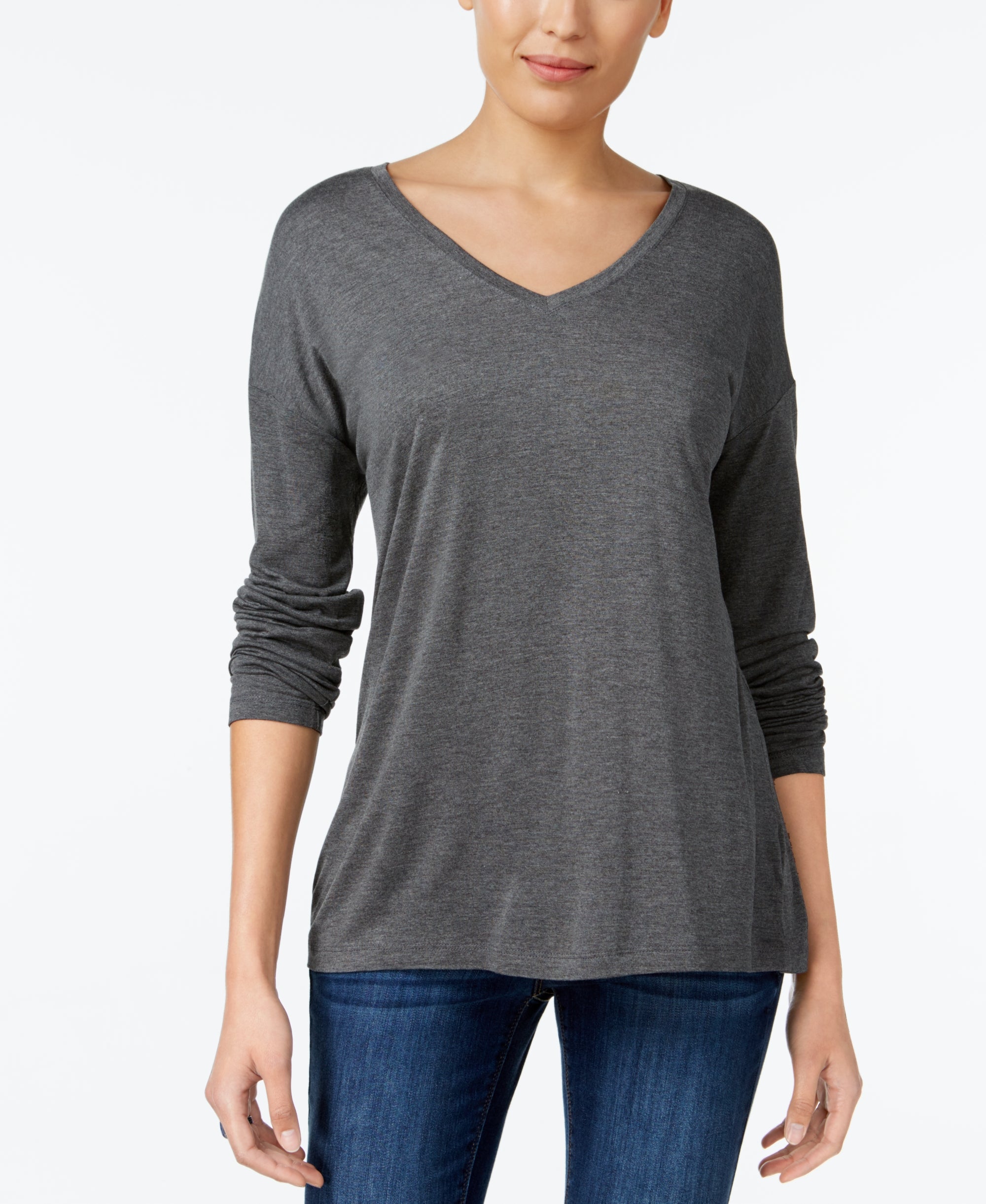 V-Neck Drop-Shoulder Premium Top