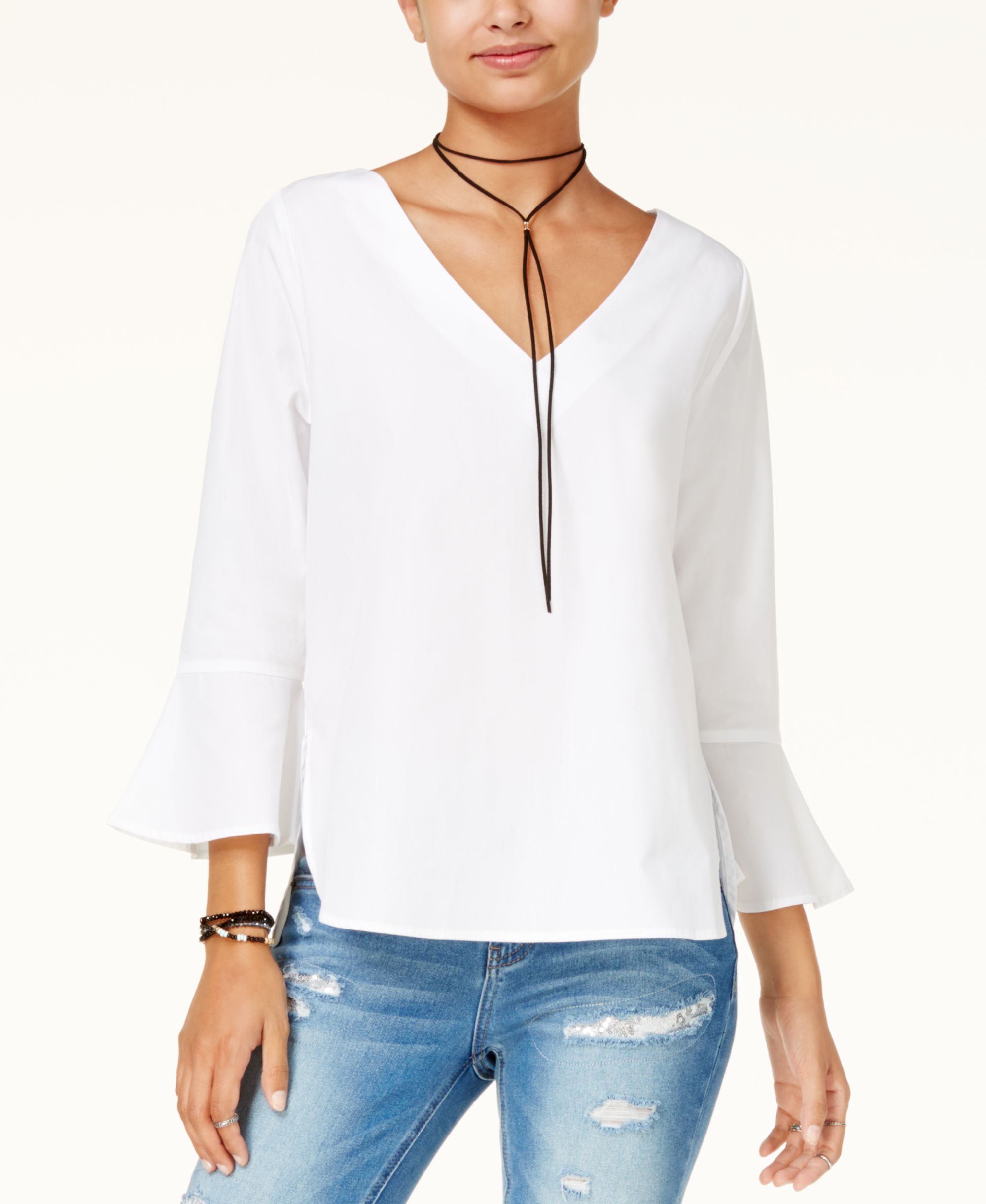 7 Sisters Juniors' Ruffle-Sleeve Premium Top