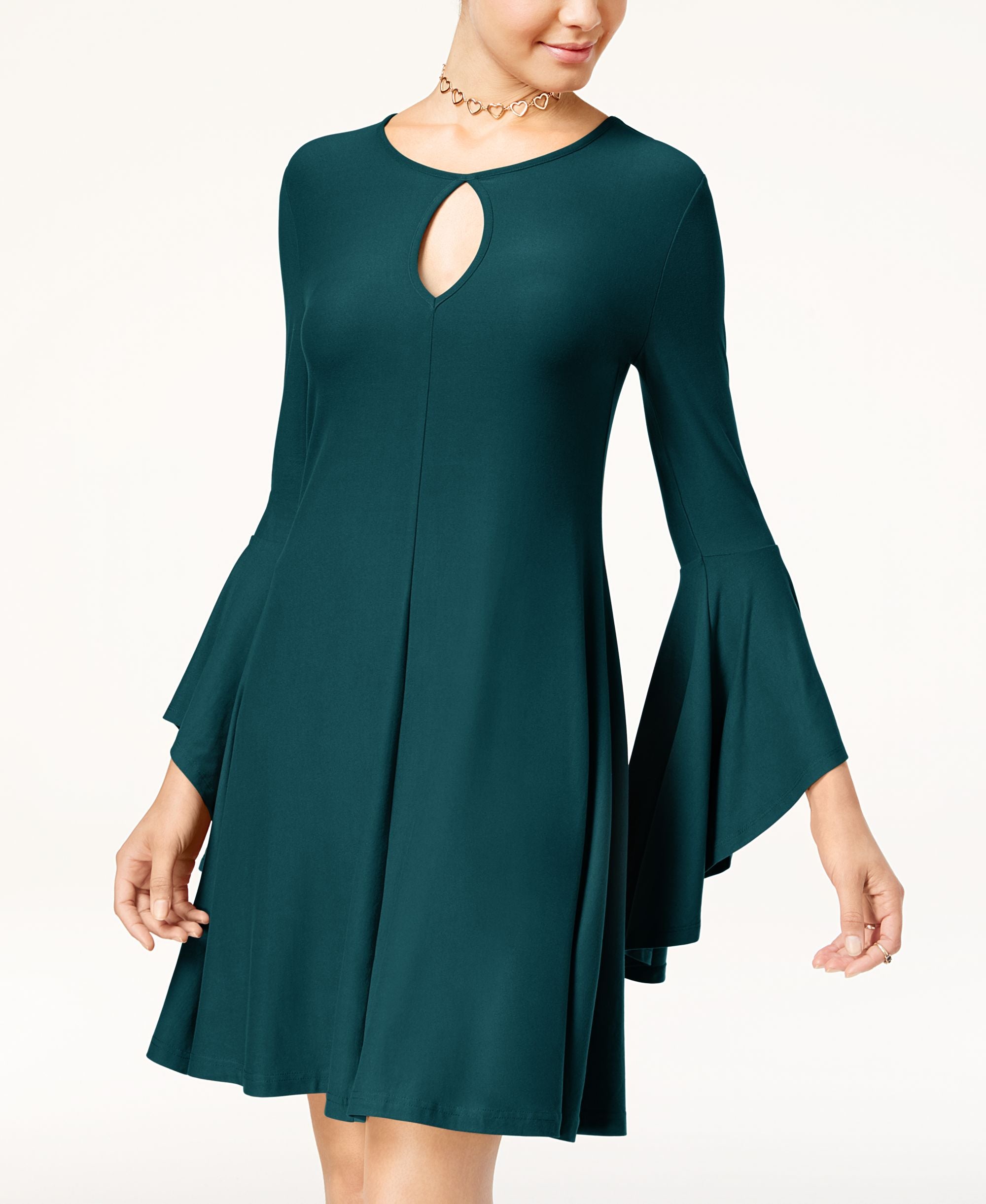 Planet Gold Juniors Super Soft Ruffle-Sleeve Shift Dress