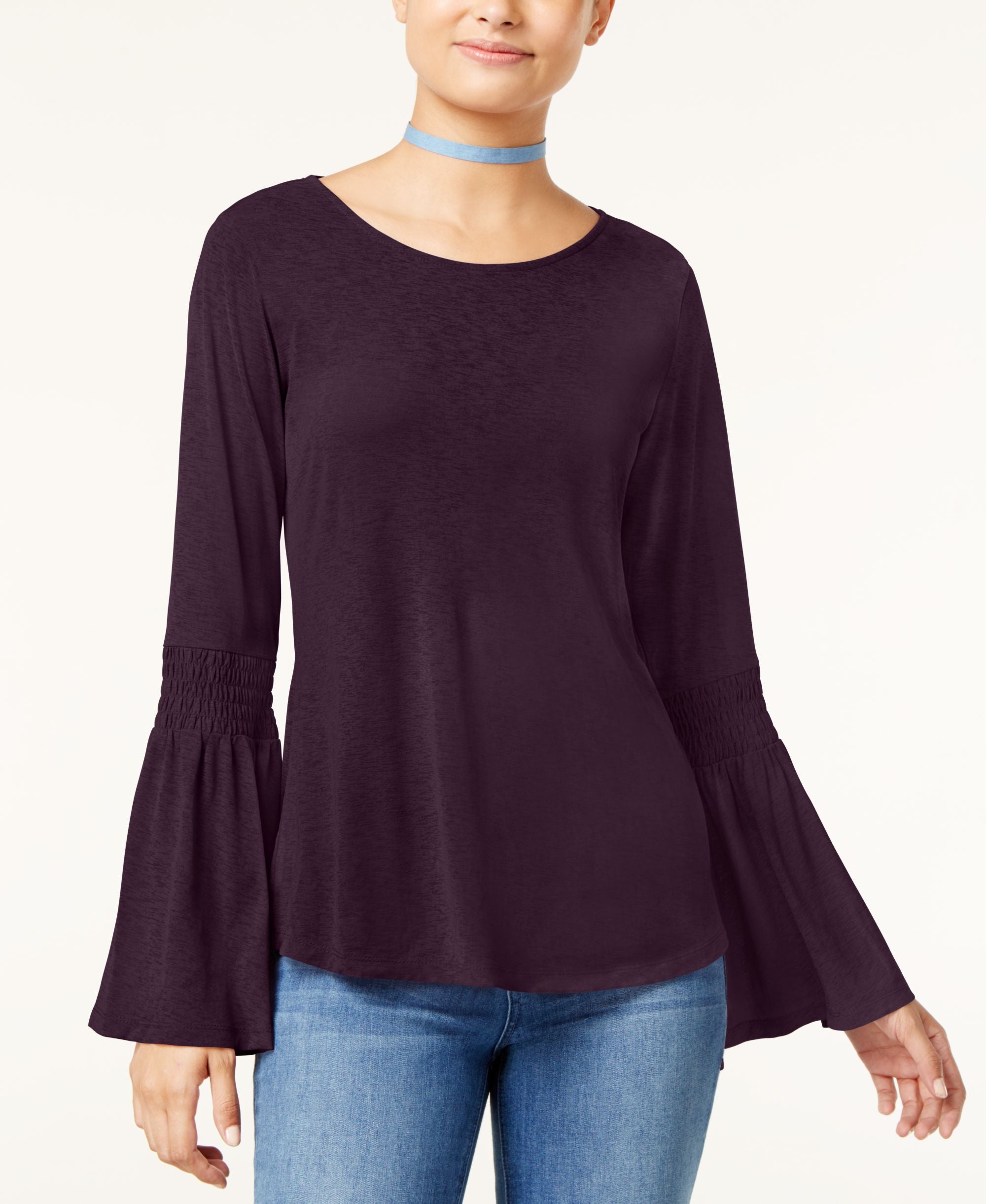 Ultra Flirt Juniors Bell Sleeve Peasant Premium Top
