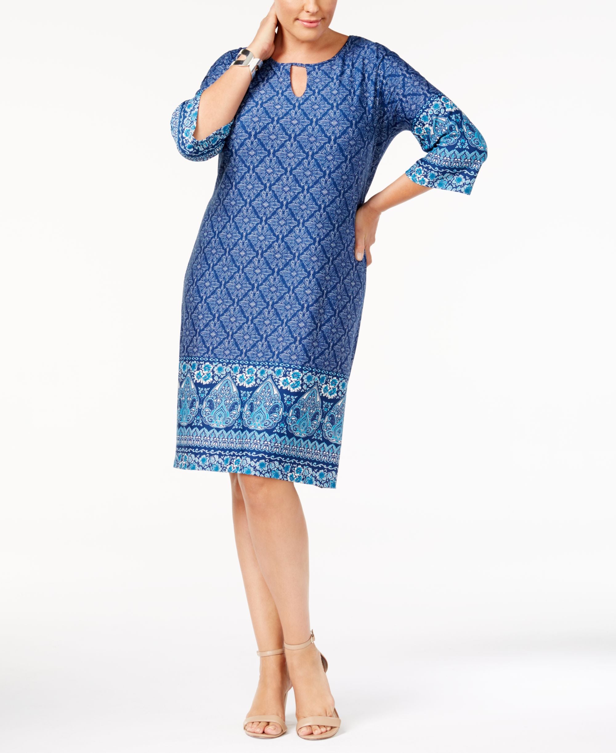 NY Collection Petite Plus Size Printed Shift Dress