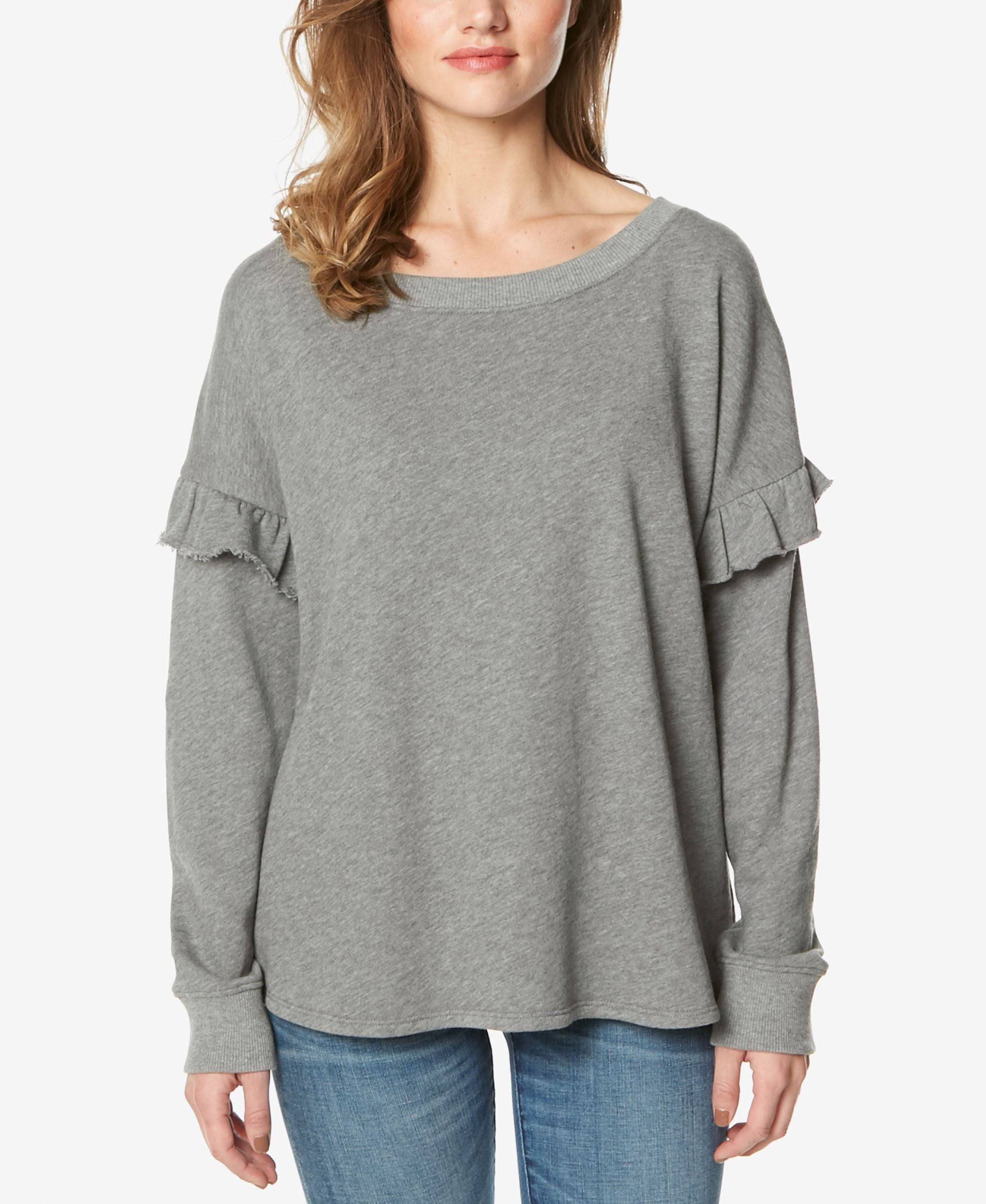 Buffalo David Bitton Ruffle-Sleeve Sweatshirt