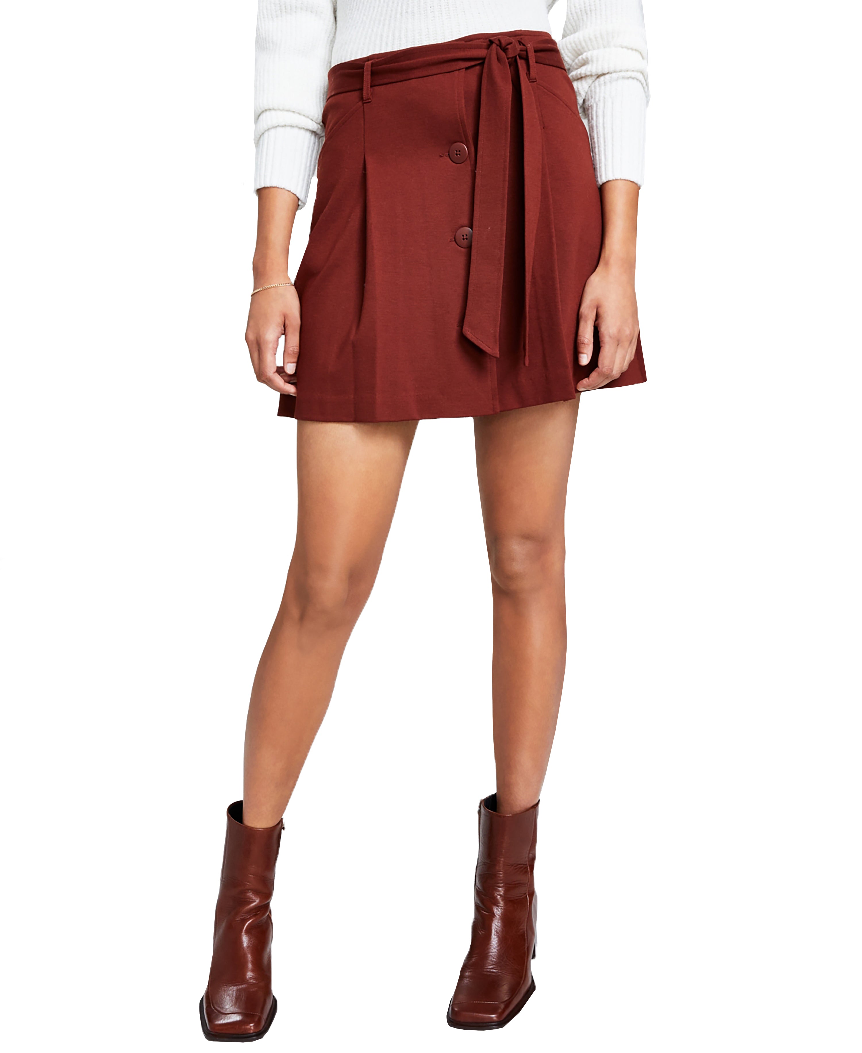 Women's Button-Front Mini Modern Skirt