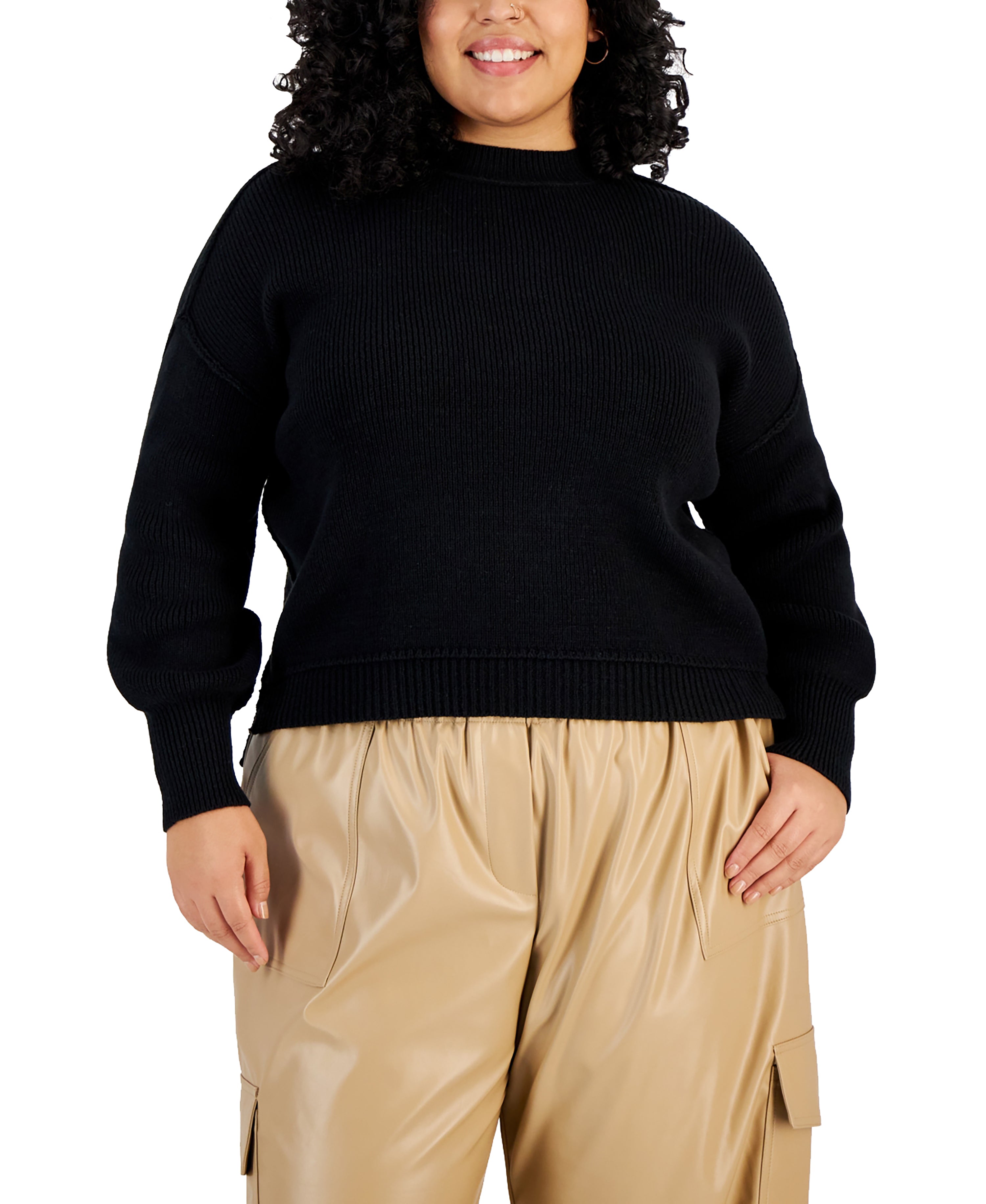 Modern Plus Size Seam Sweater