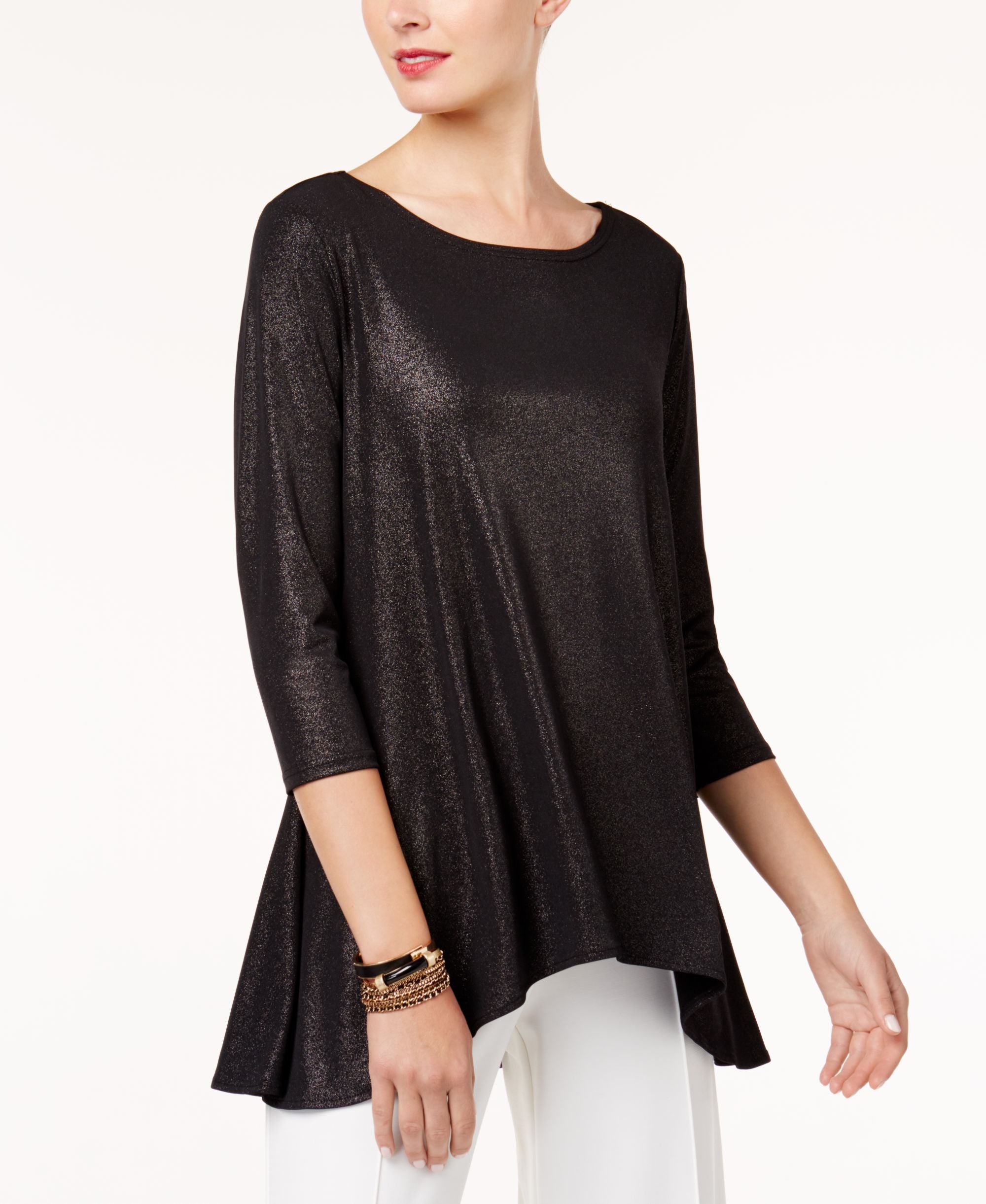 Alfani Petite Metallic Swing Premium Top