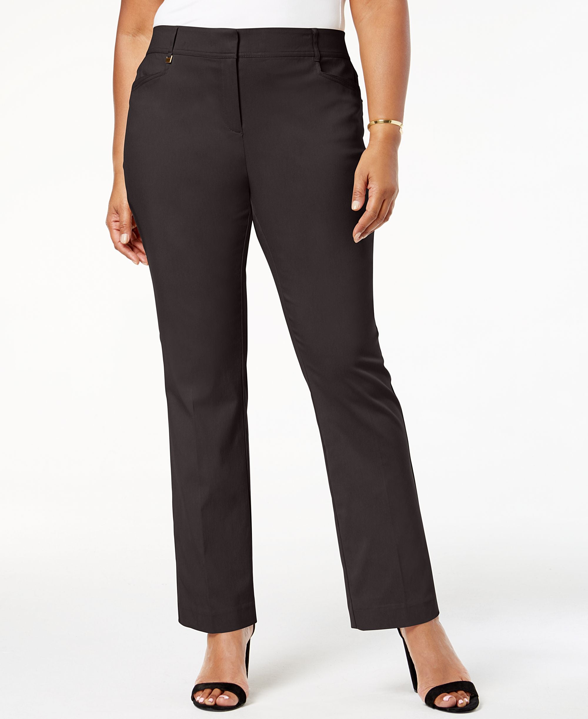 Plus & Petite Plus Size Tummy Control Curvy-Fit Signature Pants