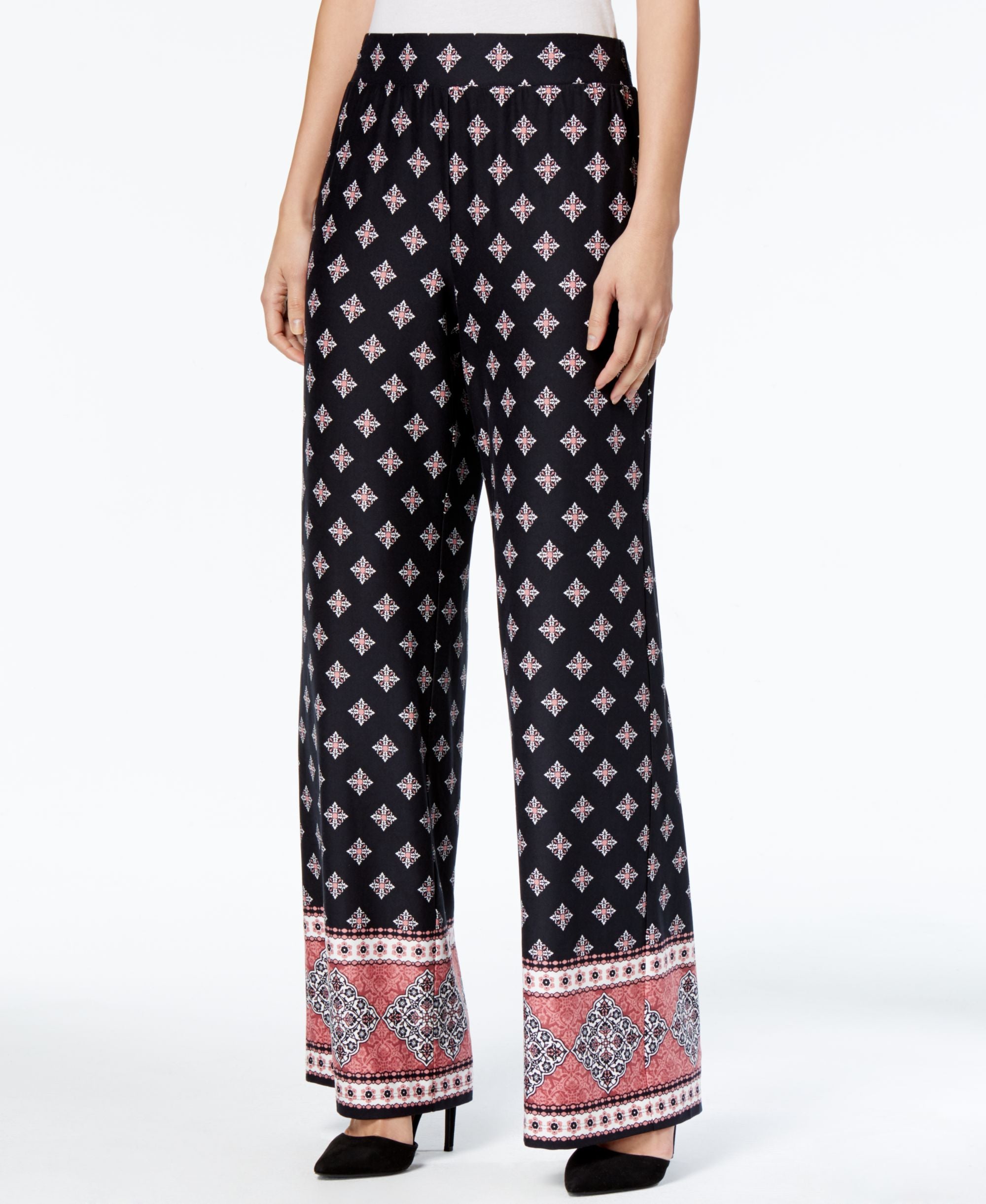 NY Collection Petite Printed Soft Signature Pants