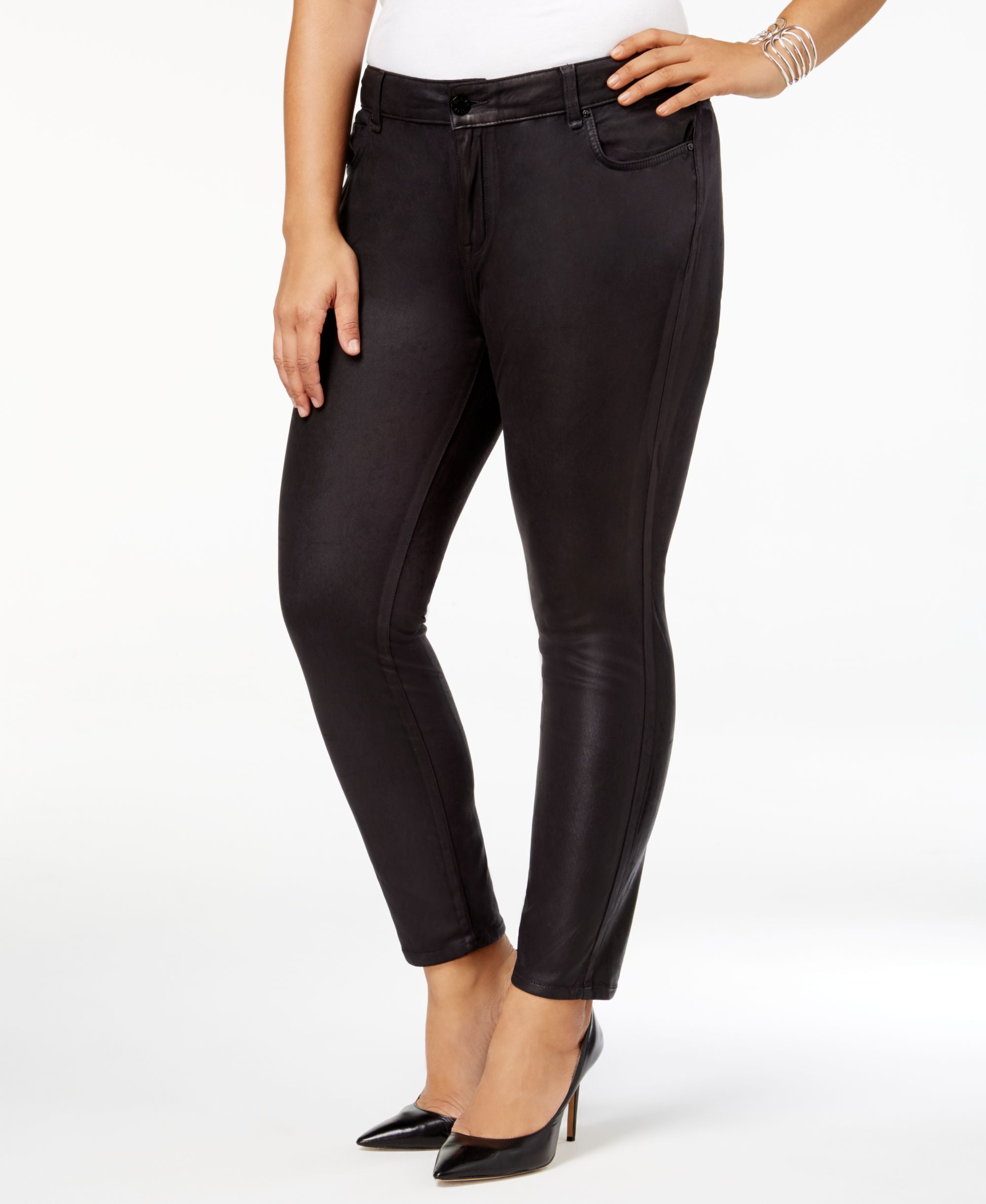 Modern Plus Size Coated-Texture Premium Jeans