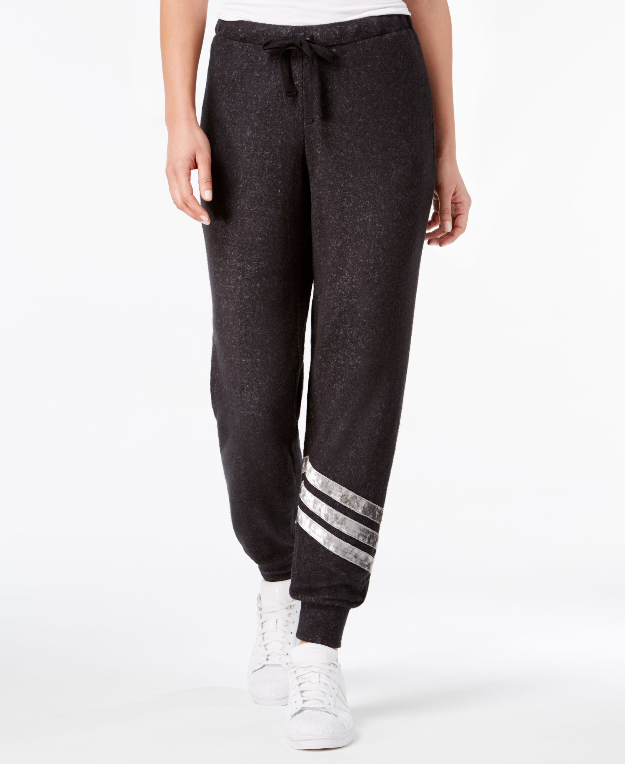 Hippie Rose Juniors Velvet Stripe Jogger Signature Pants