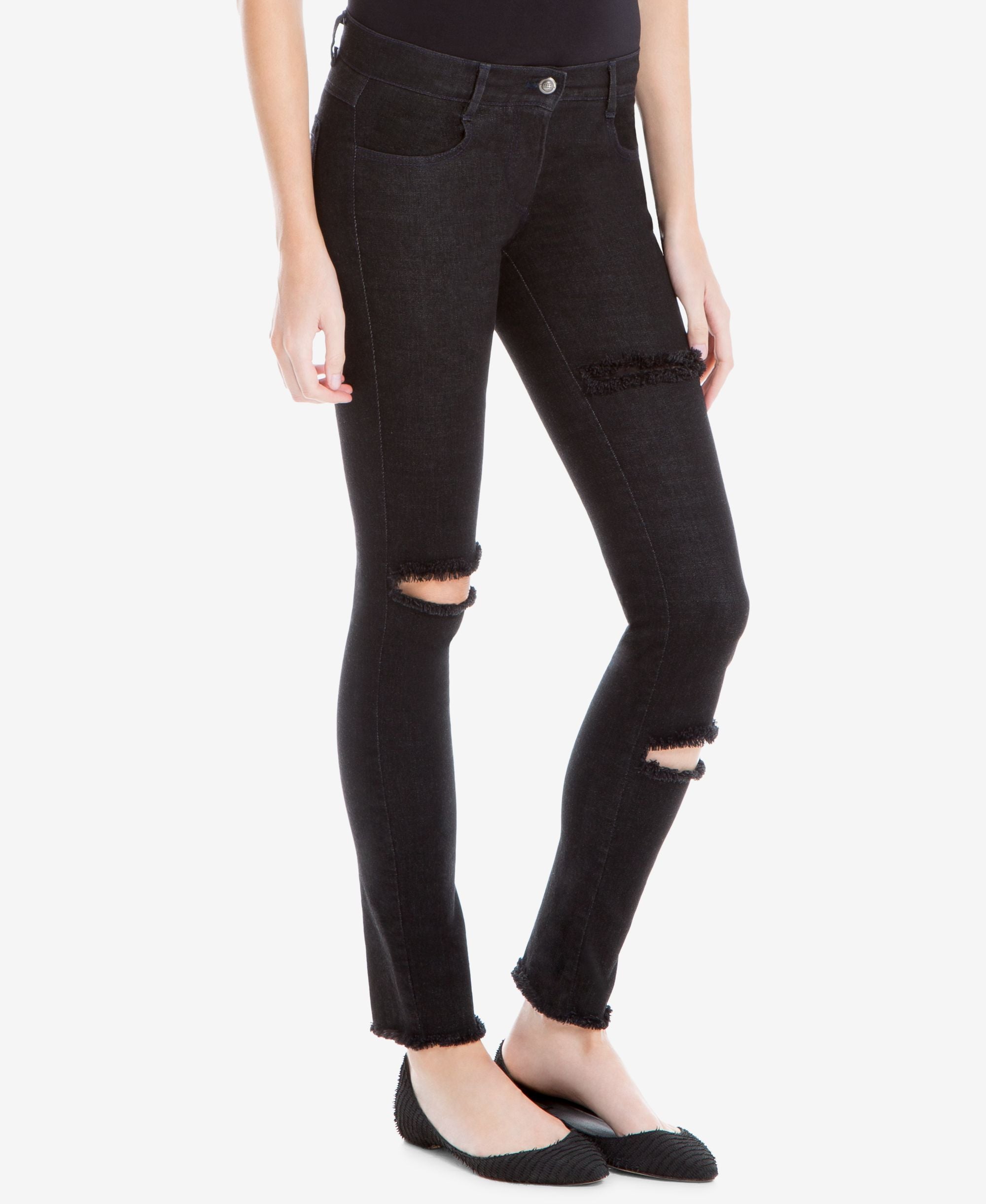 Max Studio London Distressed Skinny-Fit Premium Jeans