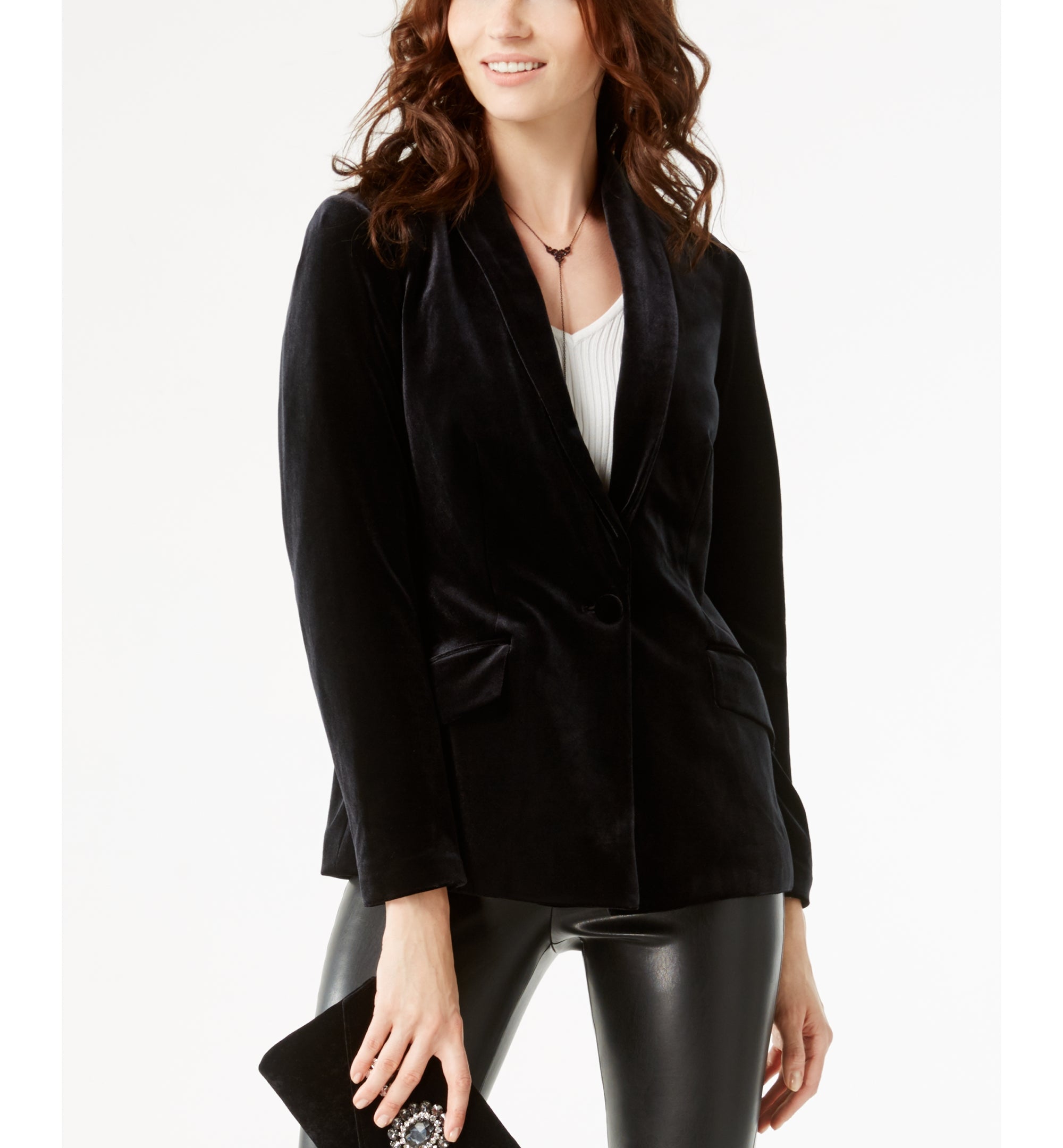 Women's Petite Velvet Blazer