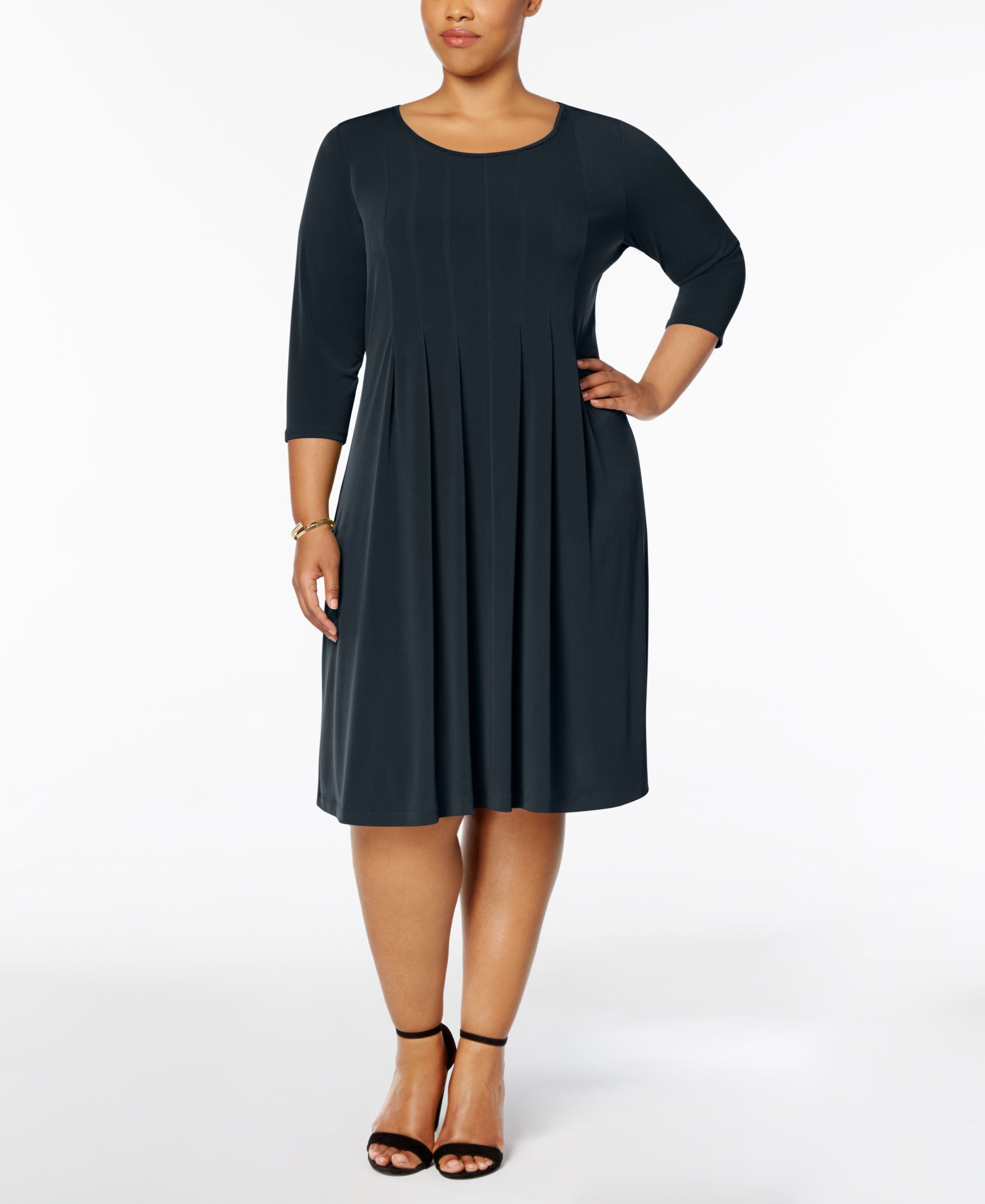 NY Collection Plus Size Pleated Dress