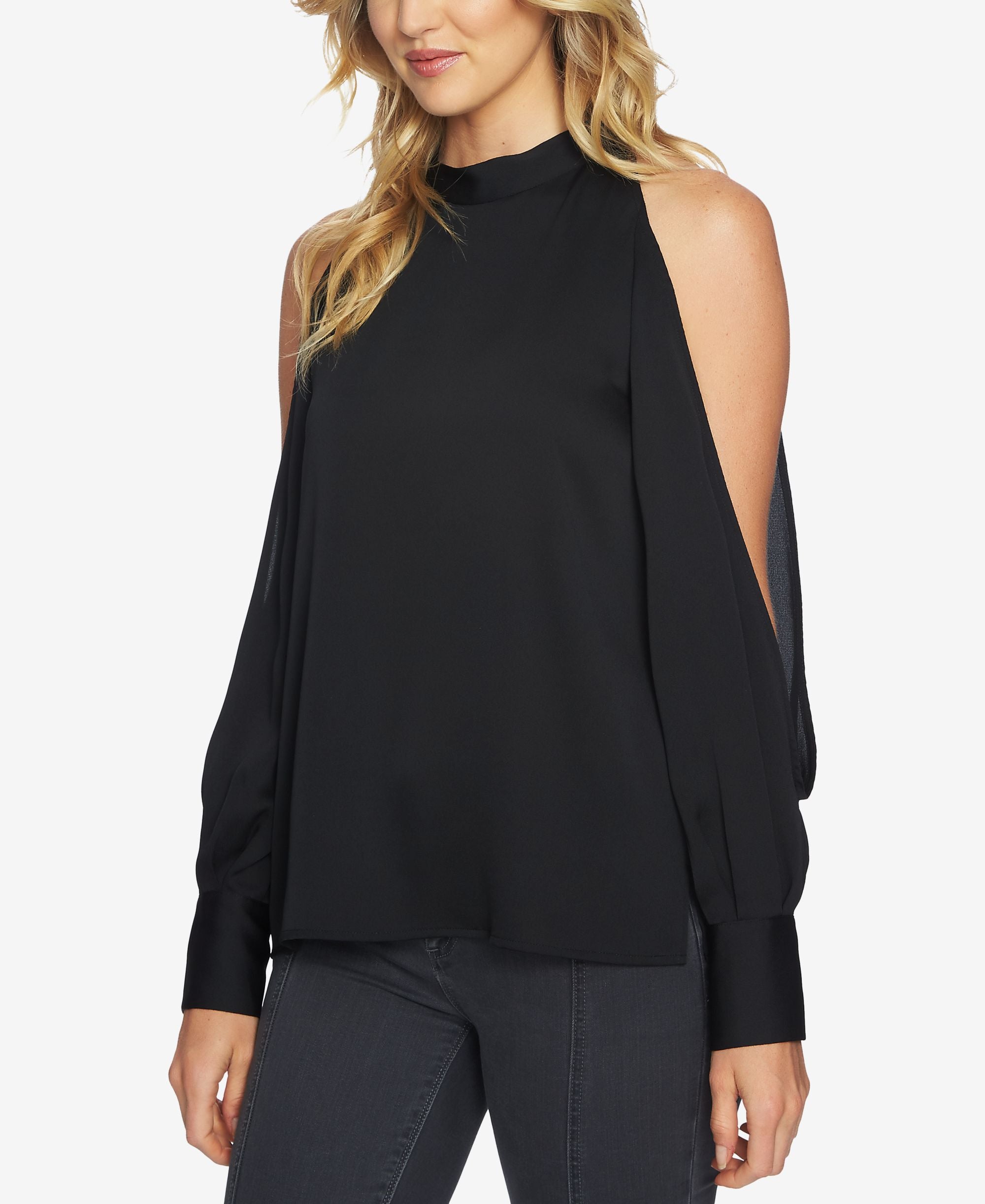 1.State Cold Shoulder Blouson Sleve Signature Blouse